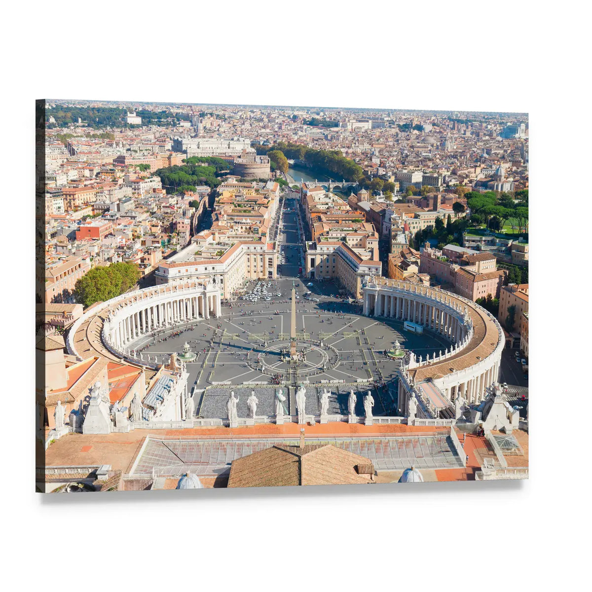 St. Peter's Square, Vatican City Canvas Wall Art, single panel gallery wrapped canvas, angled product view