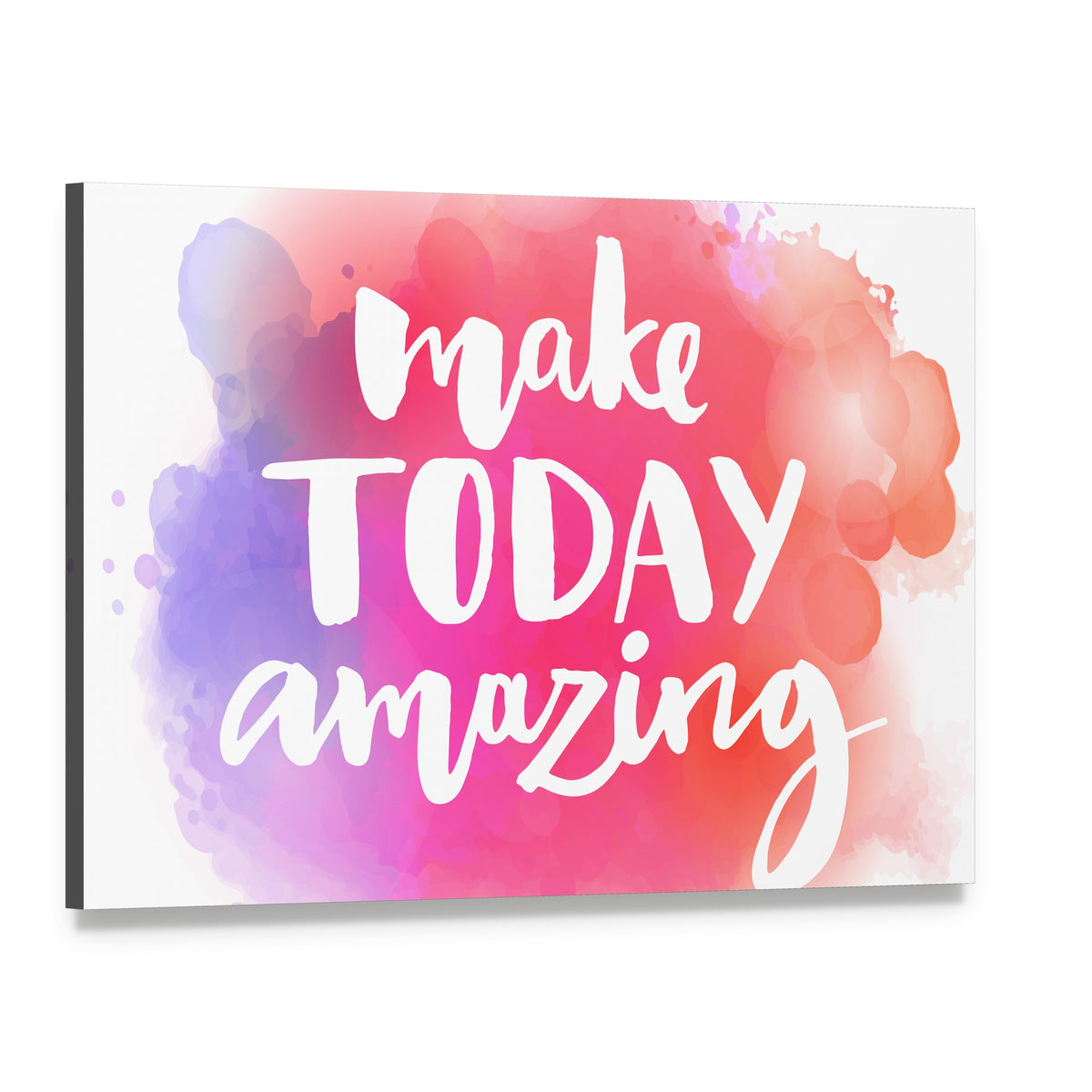 Make Today Amazing Canvas Wall Art, single panel gallery wrapped canvas, angled product view