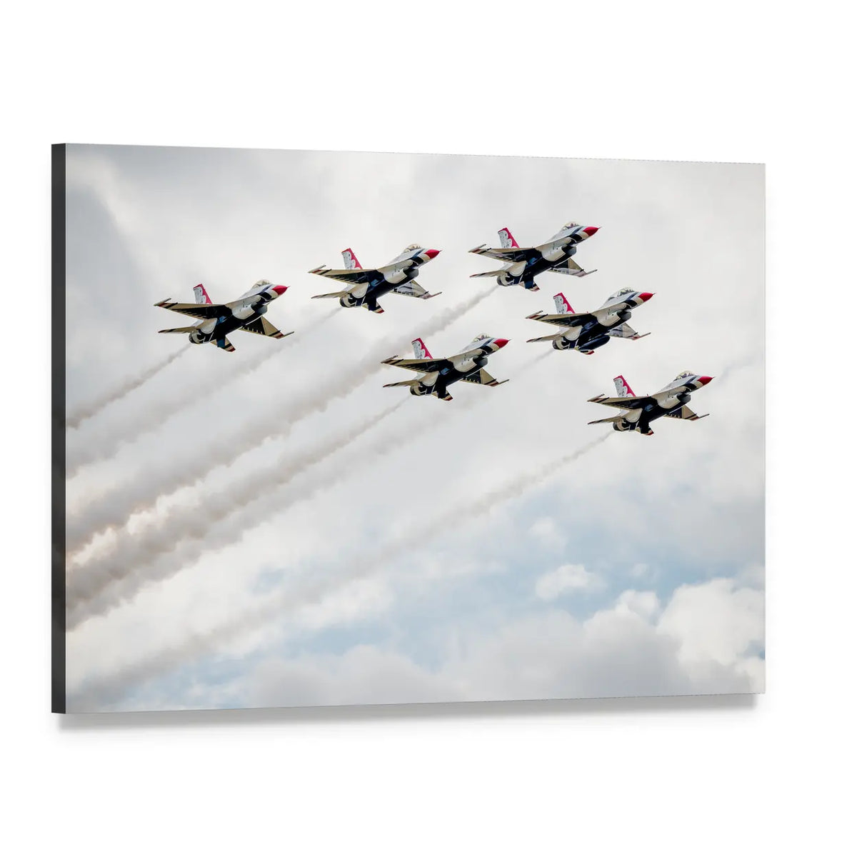 U.s. Air Force Thunderbirds Six-jet Formation Canvas Wall Art, single panel gallery wrapped canvas, angled product view