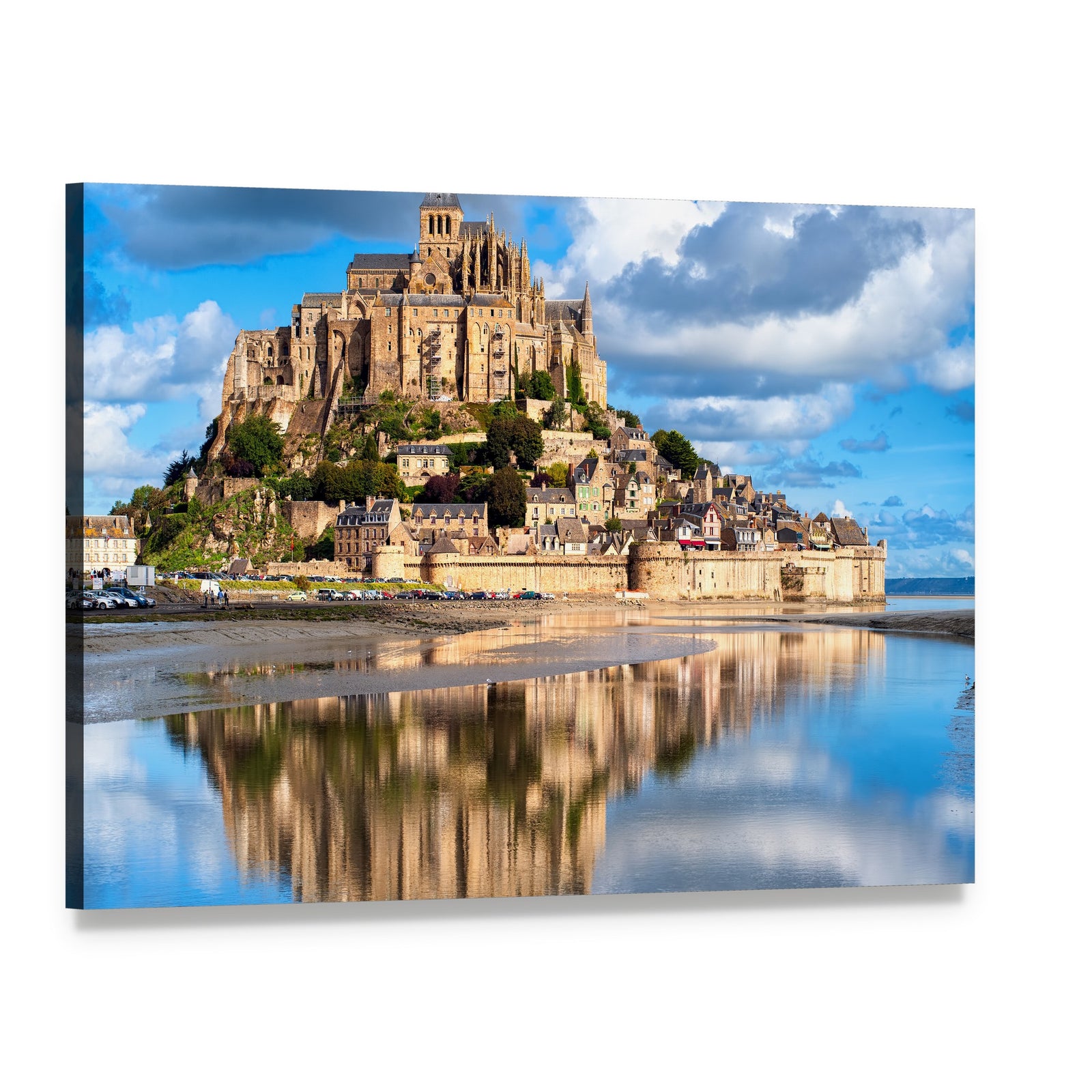 Mont Saint-michel Canvas Wall Art, single panel gallery wrapped canvas, angled product view