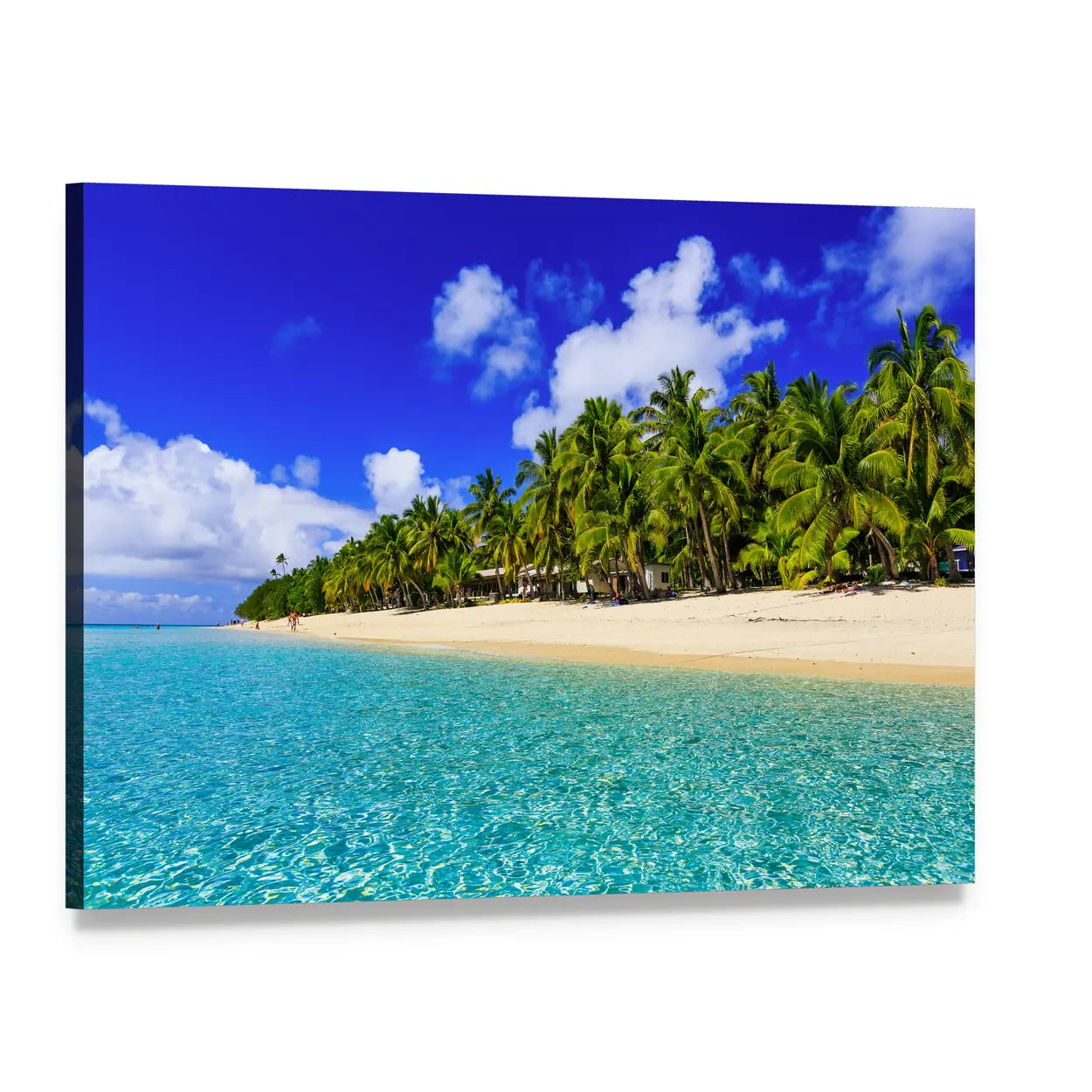 Dravuni Island Tropical Beach Canvas Wall Art, single panel gallery wrapped canvas, angled product view