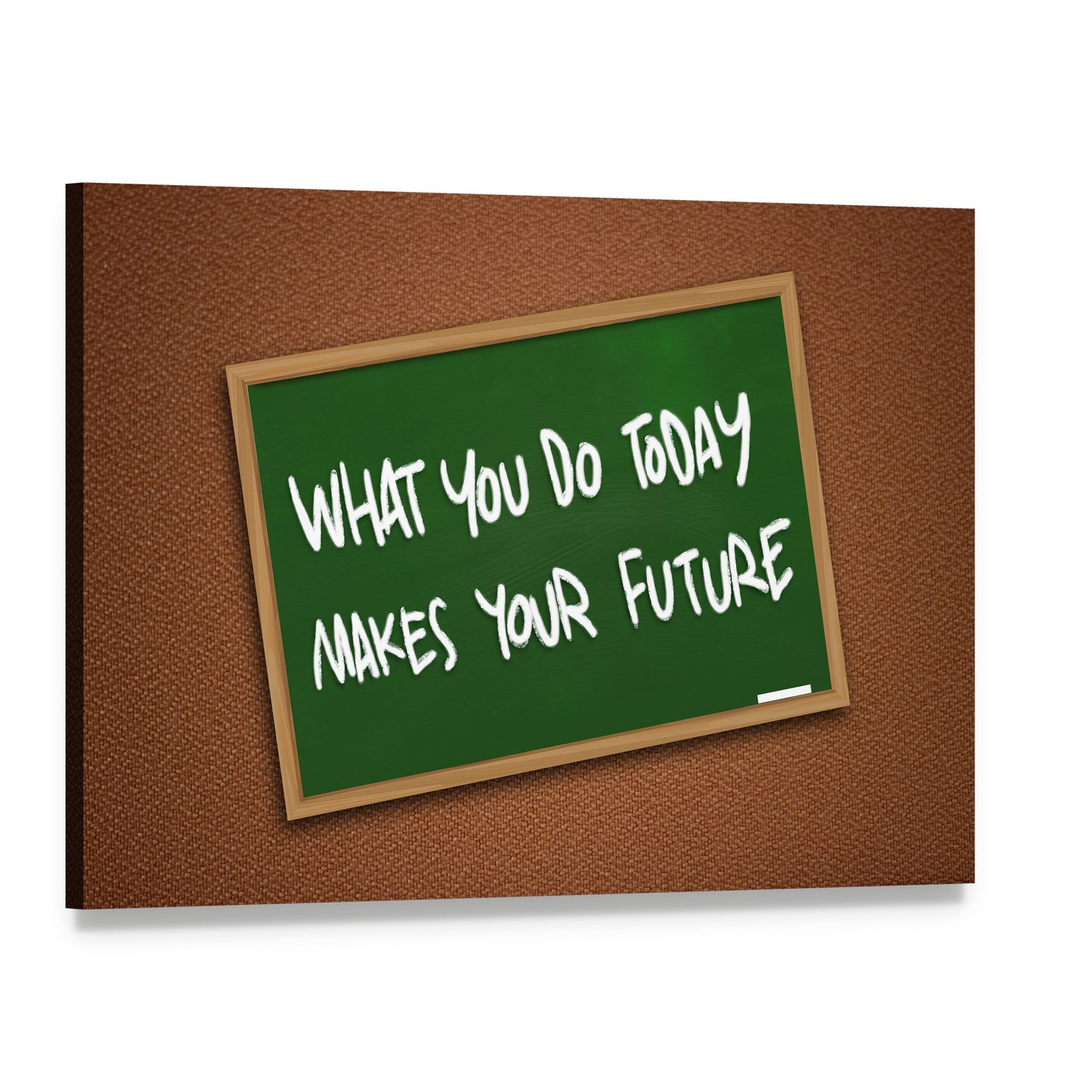 What You Do Today Makes Your Future Canvas Wall Art, single panel gallery wrapped canvas, angled product view