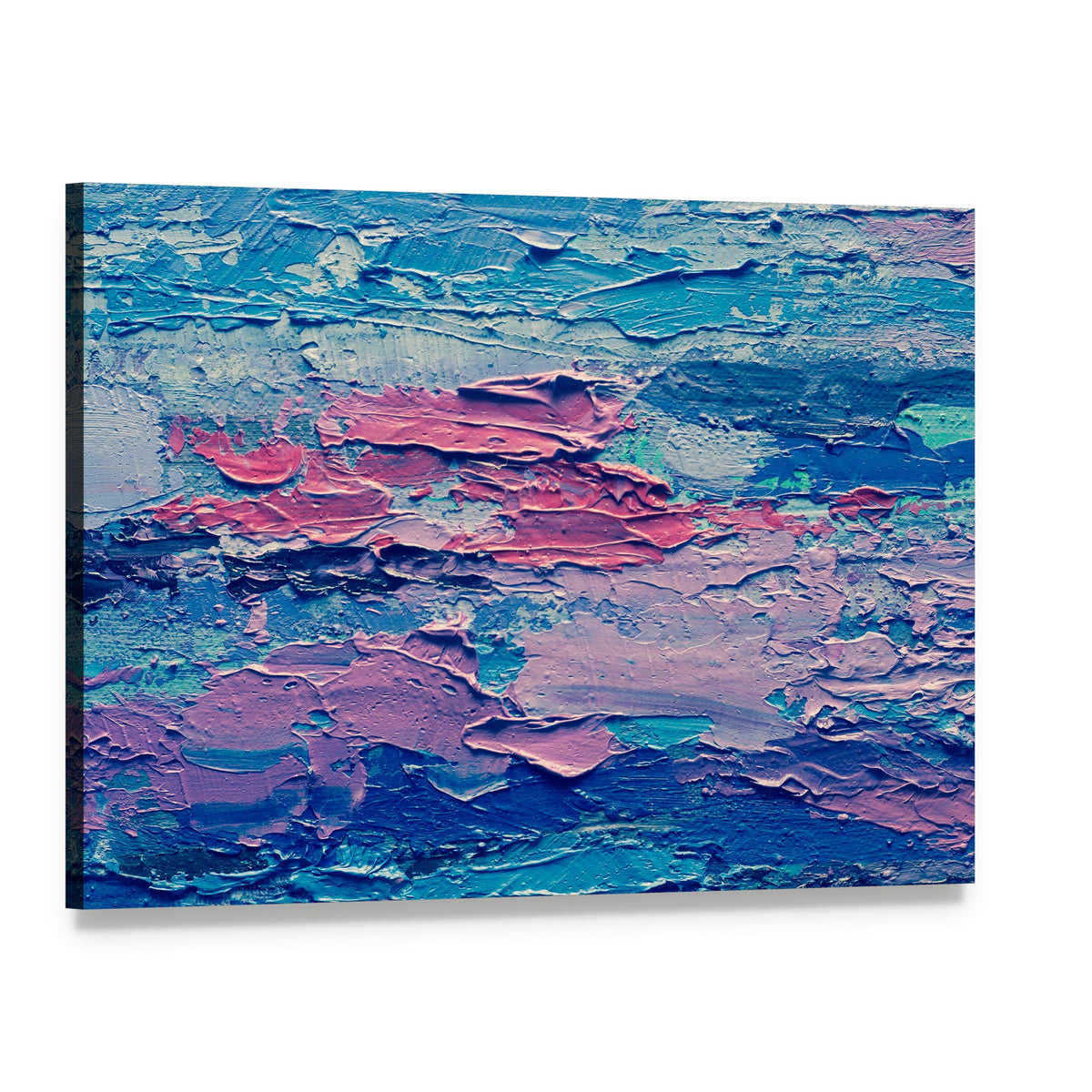 Hand Drawn Oil Painting Canvas Wall Art, single panel gallery wrapped canvas, angled product view