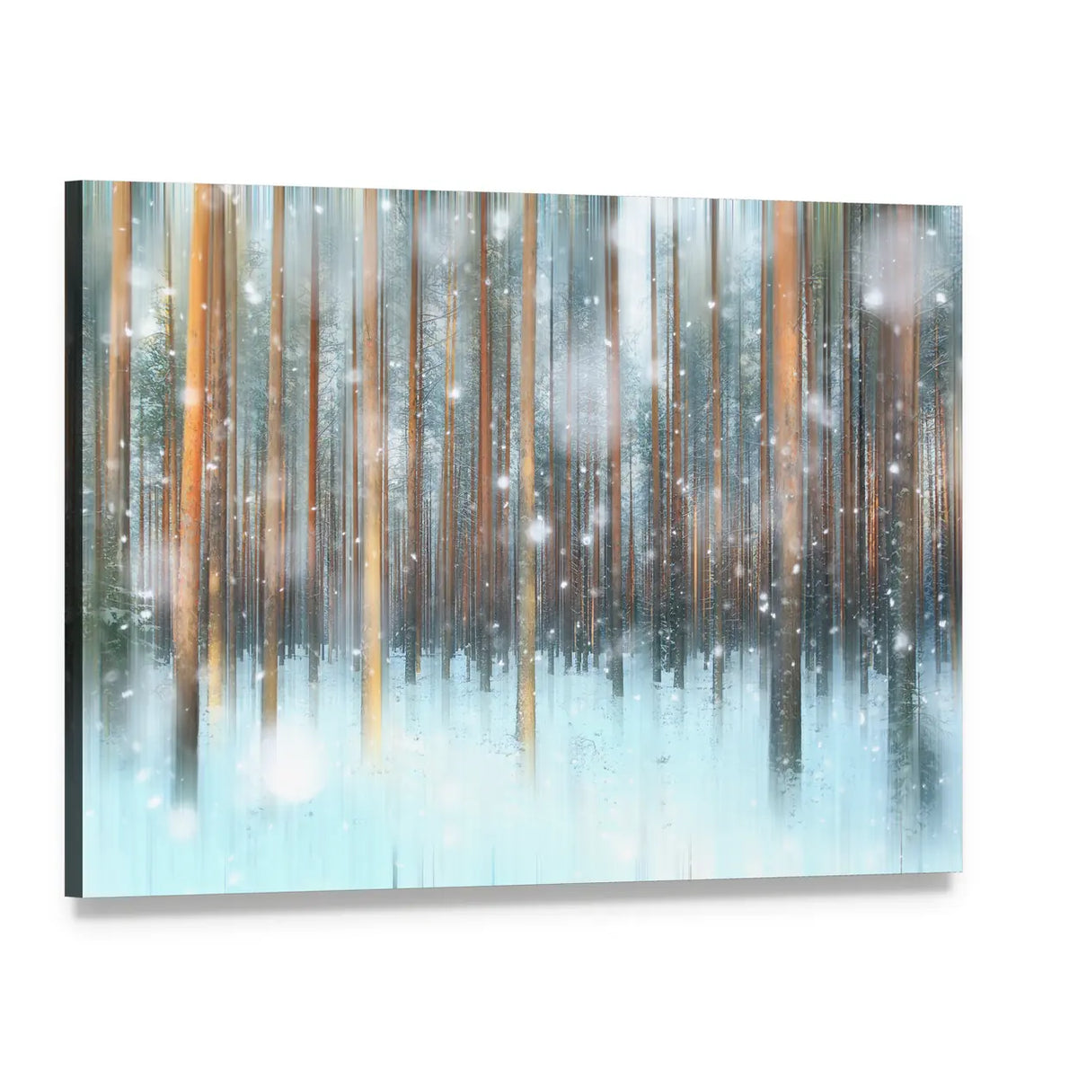 Magical Winter Forest Canvas Wall Art, single panel gallery wrapped canvas, angled product view
