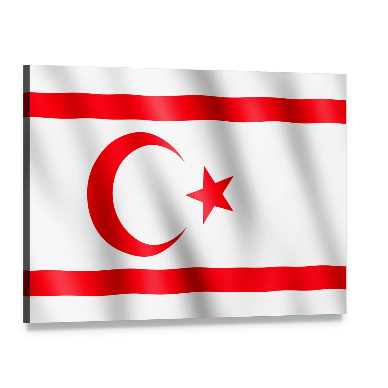 Flag of Northern Cyprus Canvas Wall Art, single panel gallery wrapped canvas, angled product view