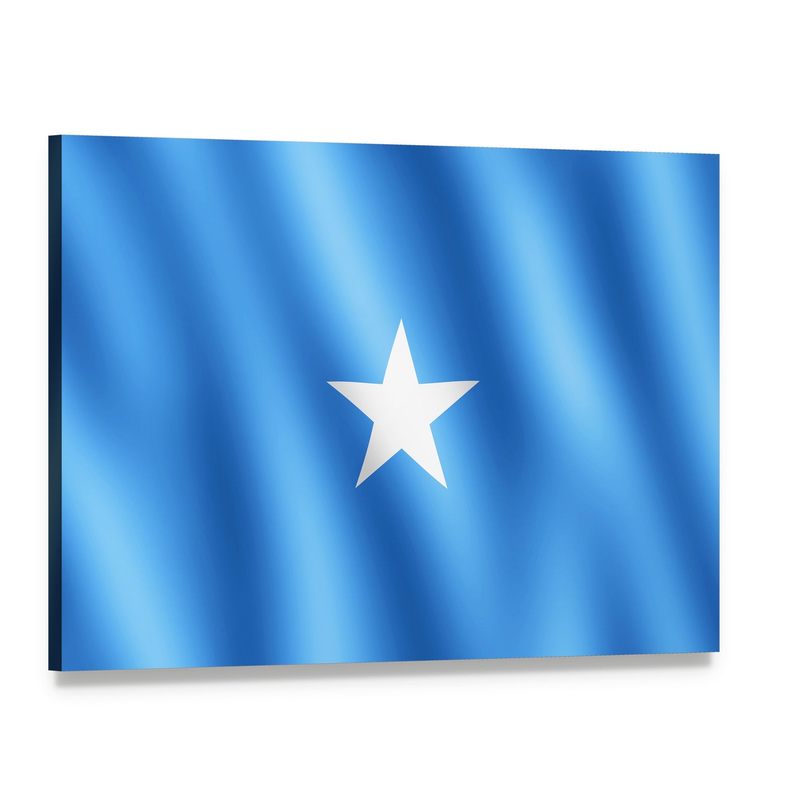 Somalia Flag with White Star Canvas Wall Art, single panel gallery wrapped canvas, angled product view