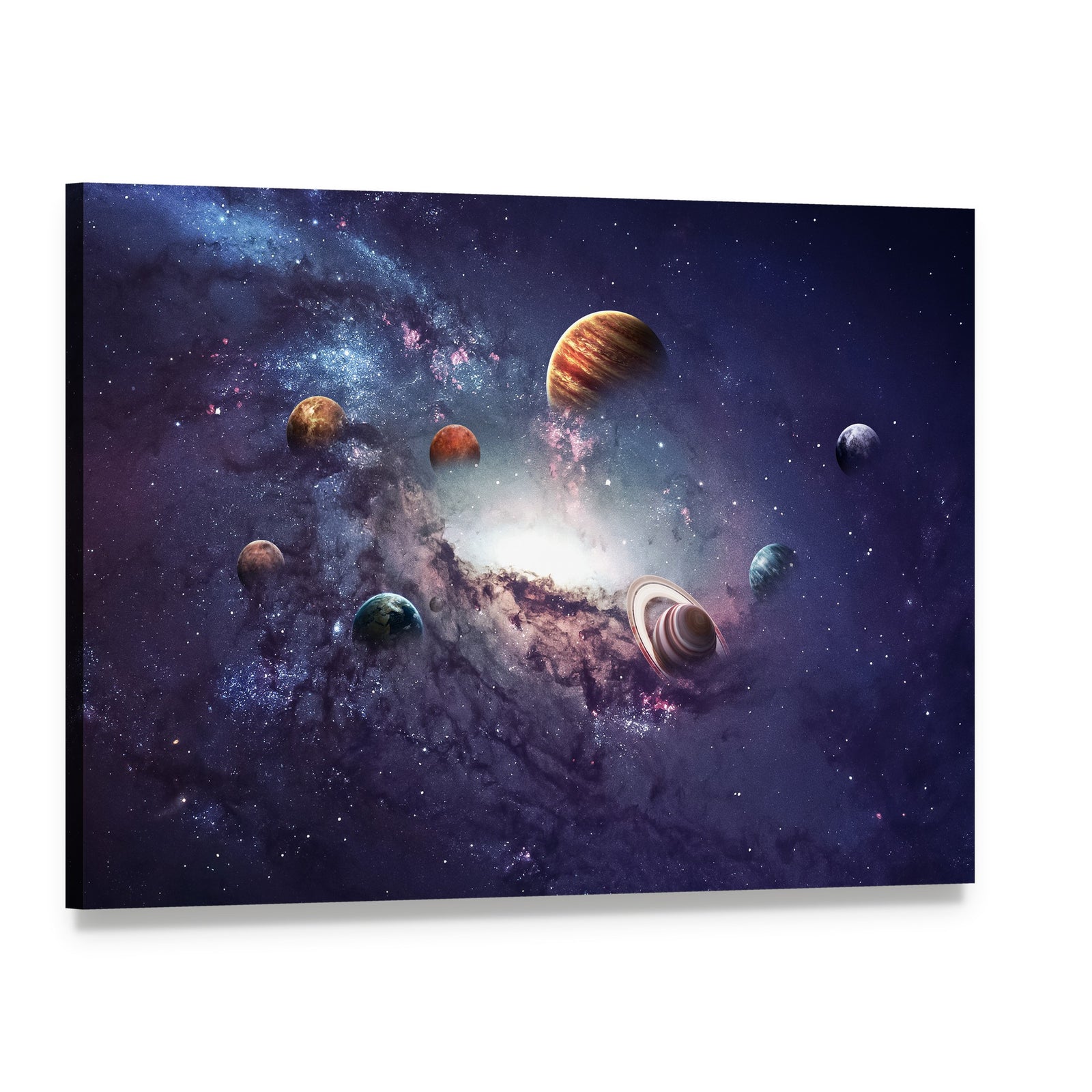 Planets of the Solar System Canvas Wall Art, single panel gallery wrapped canvas, angled product view