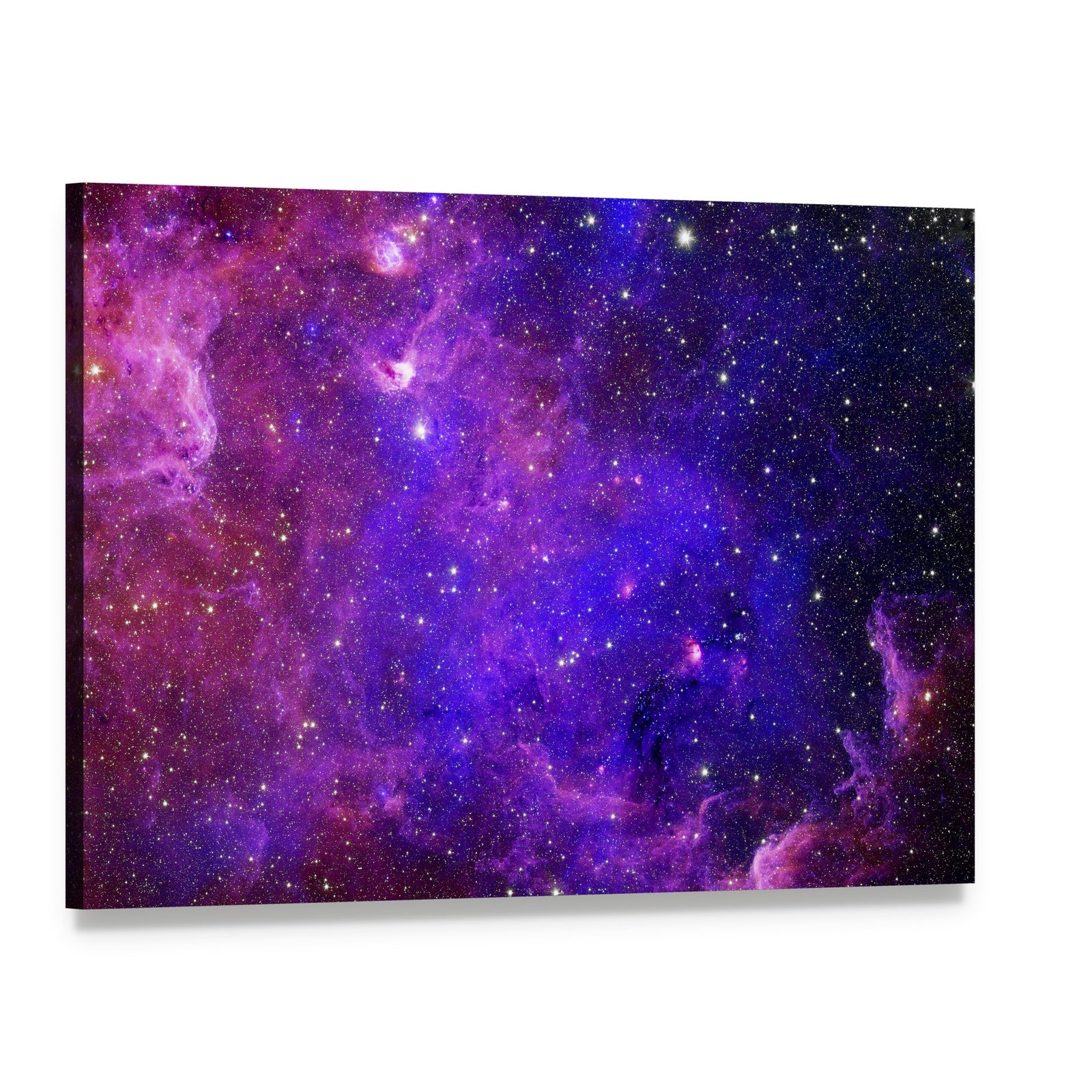 Colorful Carina Nebula Canvas Wall Art, single panel gallery wrapped canvas, angled product view