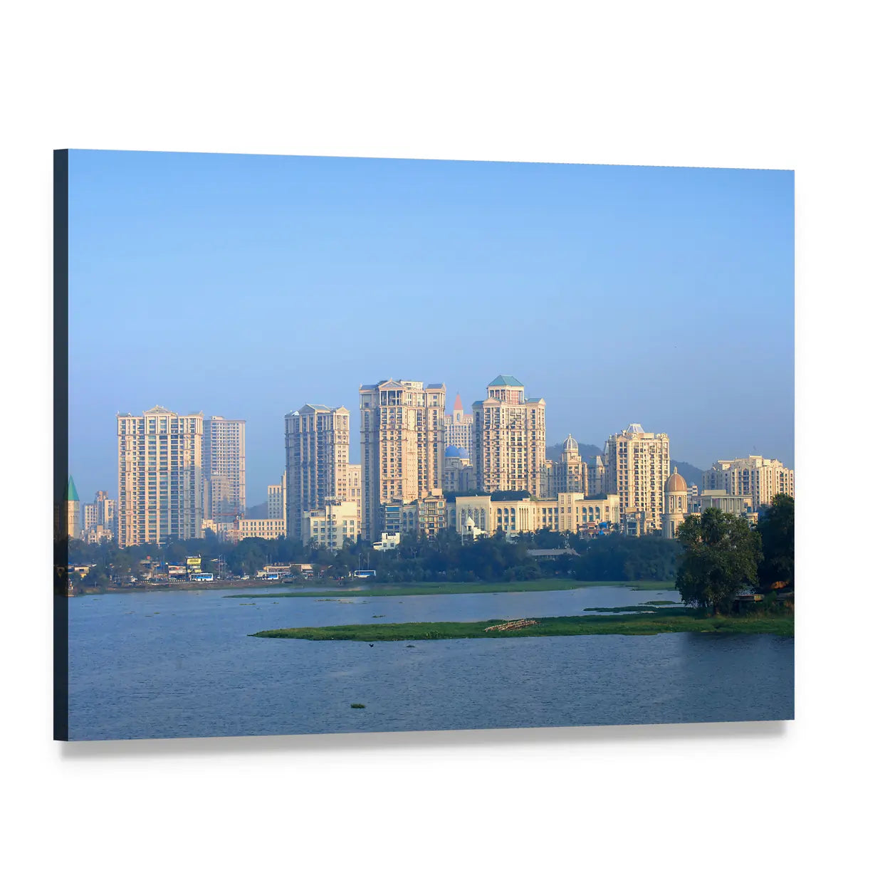 Powai Suburb in Mumbai Canvas Wall Art, single panel gallery wrapped canvas, angled product view