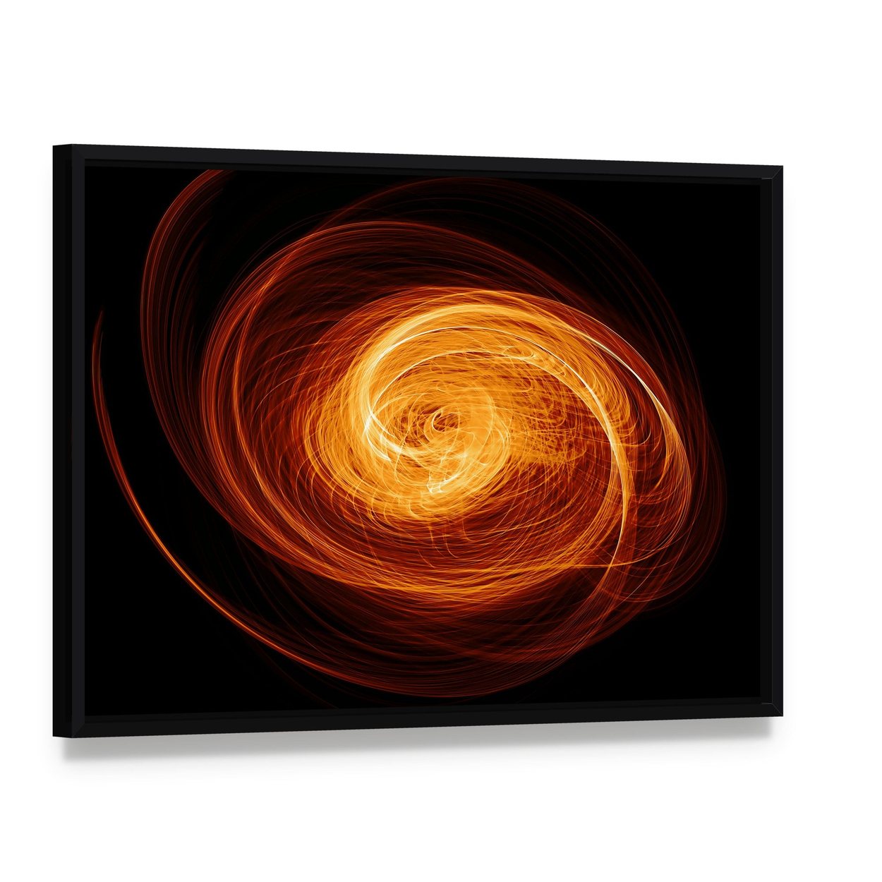 Twisted Quasar Black Hole Canvas Wall Art, framed canvas in a black floater frame, angled product view