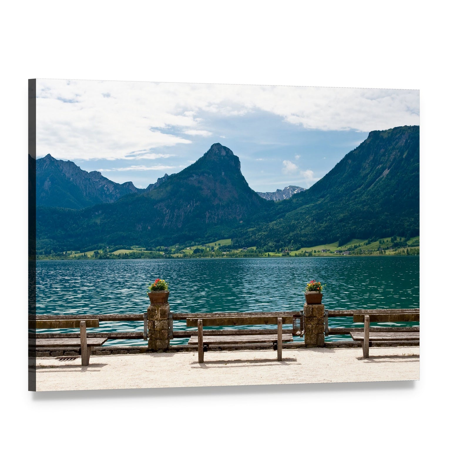Wolfgangsee View from St Wolfgang Canvas Wall Art, single panel gallery wrapped canvas, angled product view