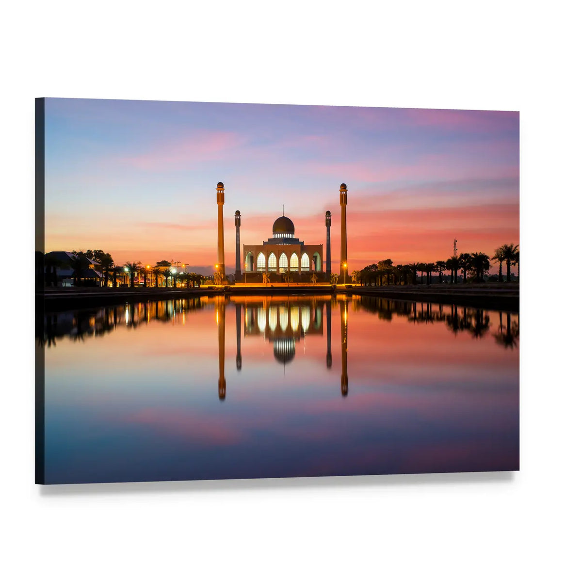 Central Mosque of Songkhla Canvas Wall Art, single panel gallery wrapped canvas, angled product view