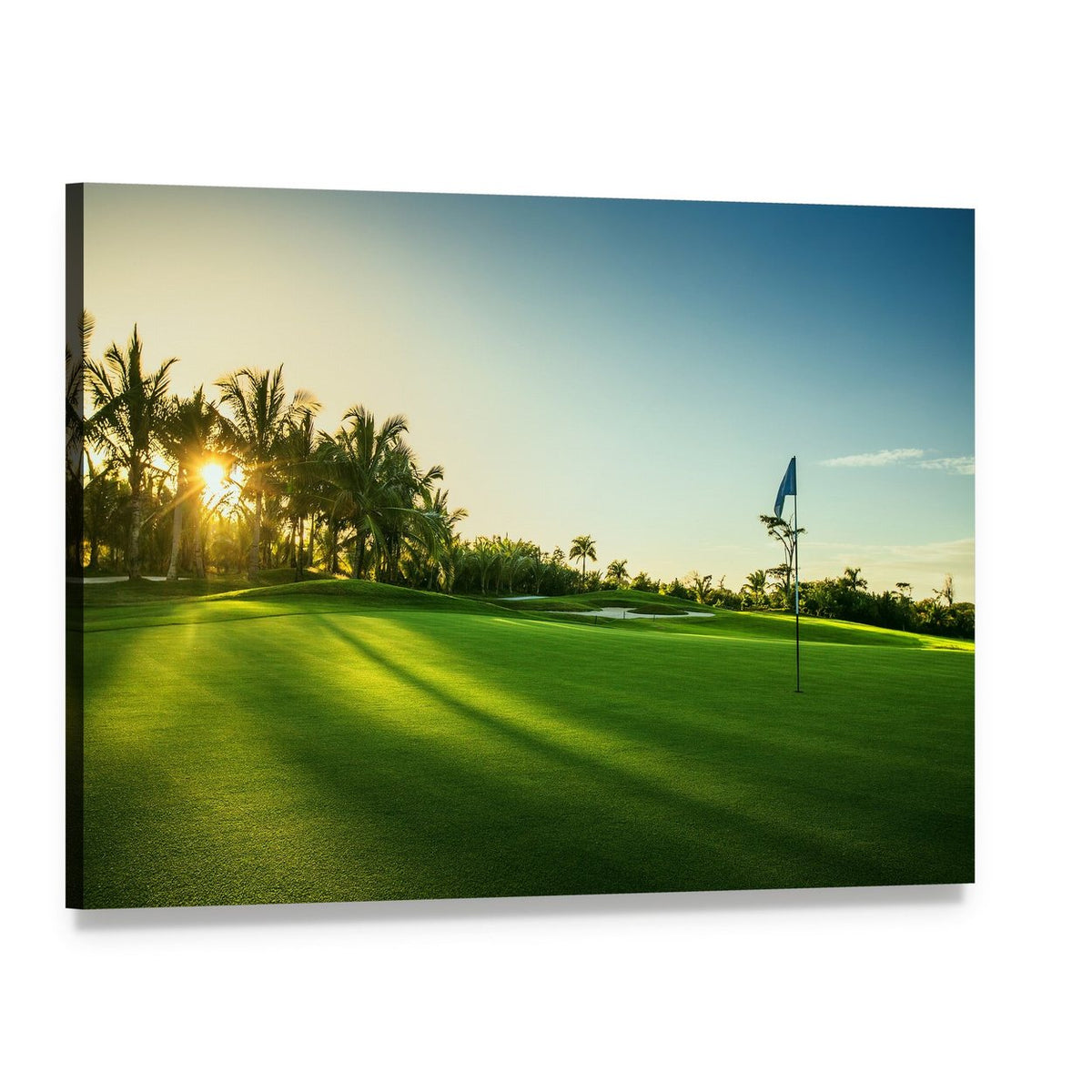 Countryside Golf Course Canvas Wall Art, single panel gallery wrapped canvas, angled product view
