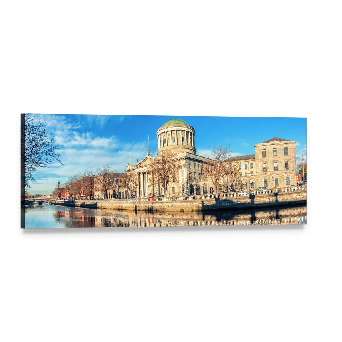 Four Courts in Dublin Panoramic Canvas Wall Art, single panel gallery wrapped canvas, angled product view