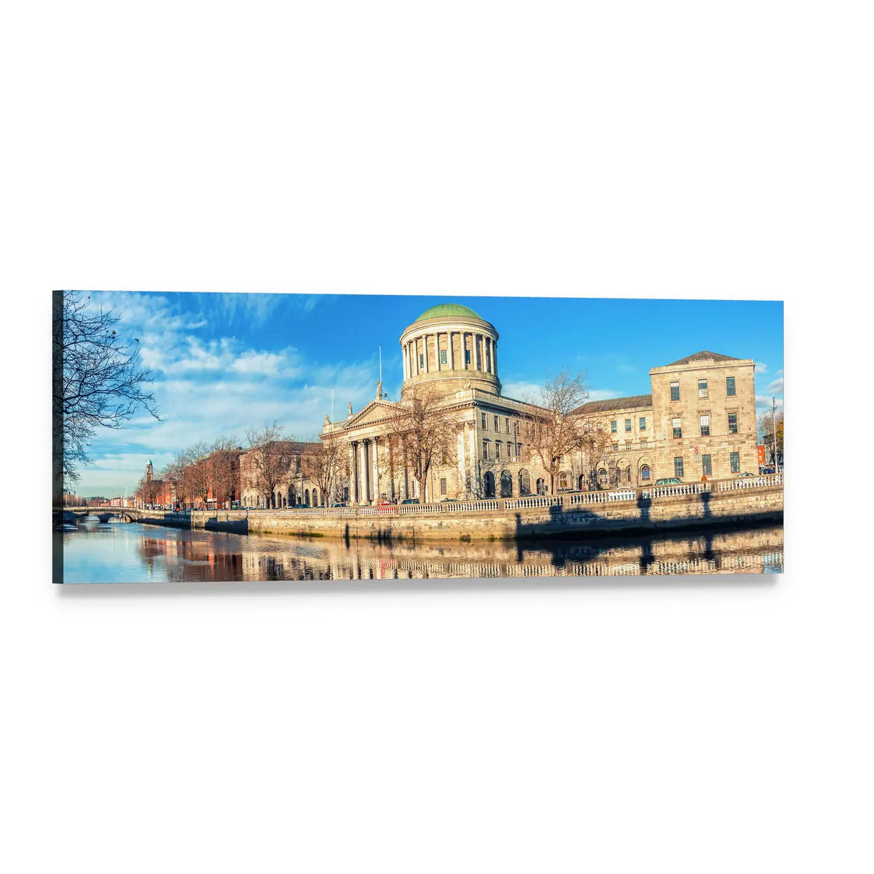 Four Courts in Dublin Panoramic Canvas Wall Art, single panel gallery wrapped canvas, angled product view