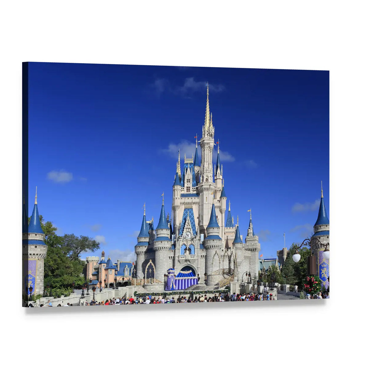 Cinderella Castle at Disney World Canvas Wall Art, single panel gallery wrapped canvas, angled product view