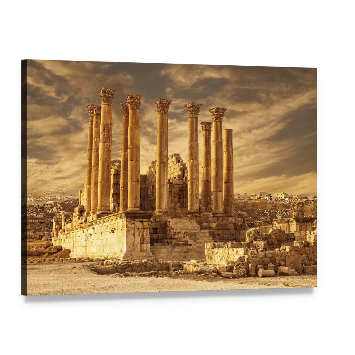 Temple of Artemis Ruins, Jordan Canvas Wall Art, single panel gallery wrapped canvas, angled product view