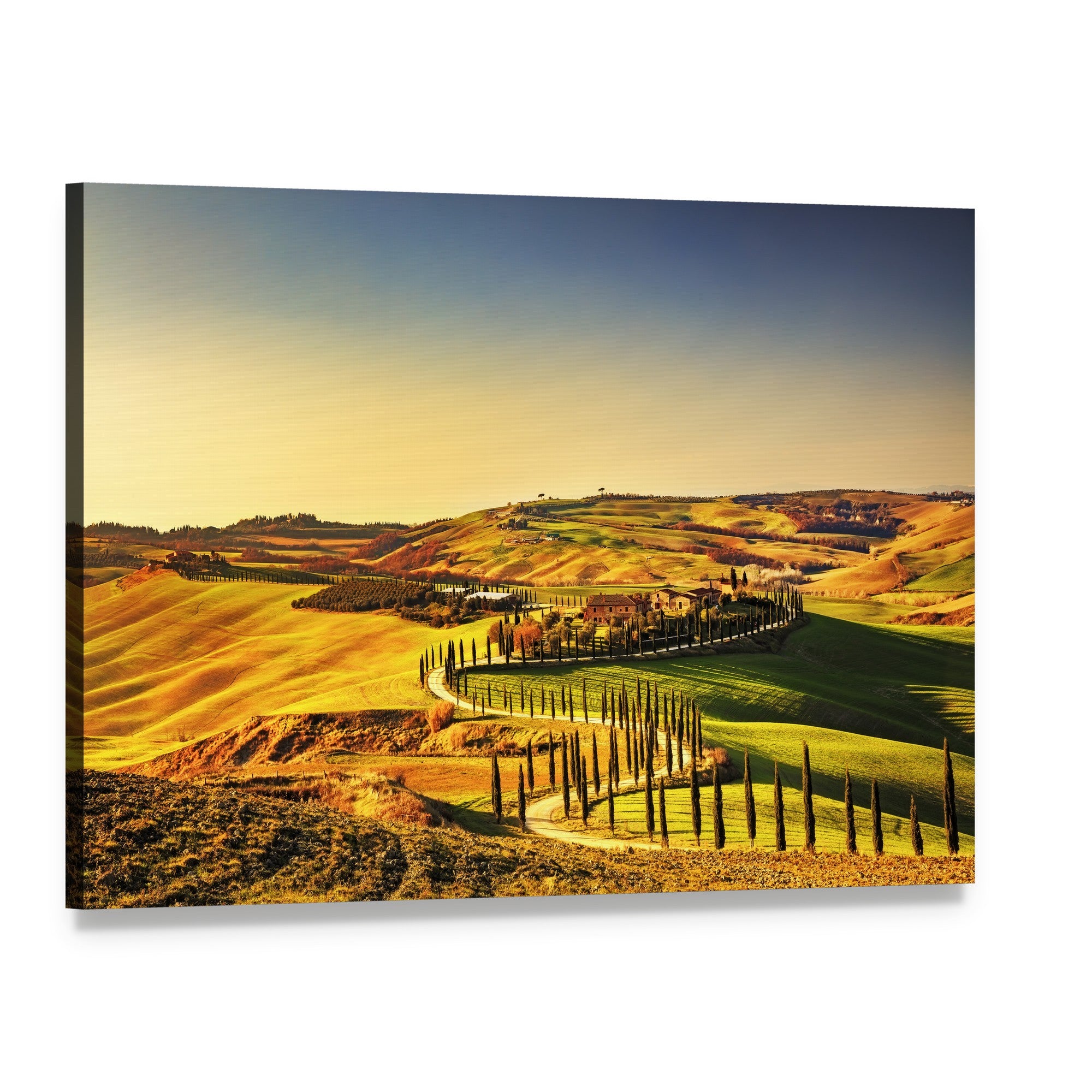 Crete Senesi Rolling Hills Canvas Wall Art, single panel gallery wrapped canvas, angled product view