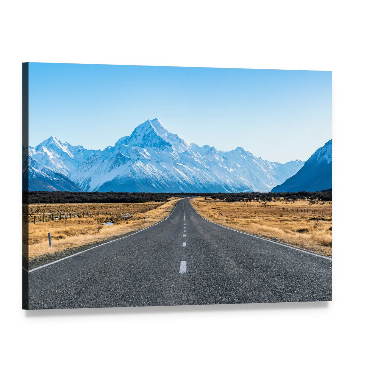 Road to Snow-capped Peak Canvas Wall Art, single panel gallery wrapped canvas, angled product view