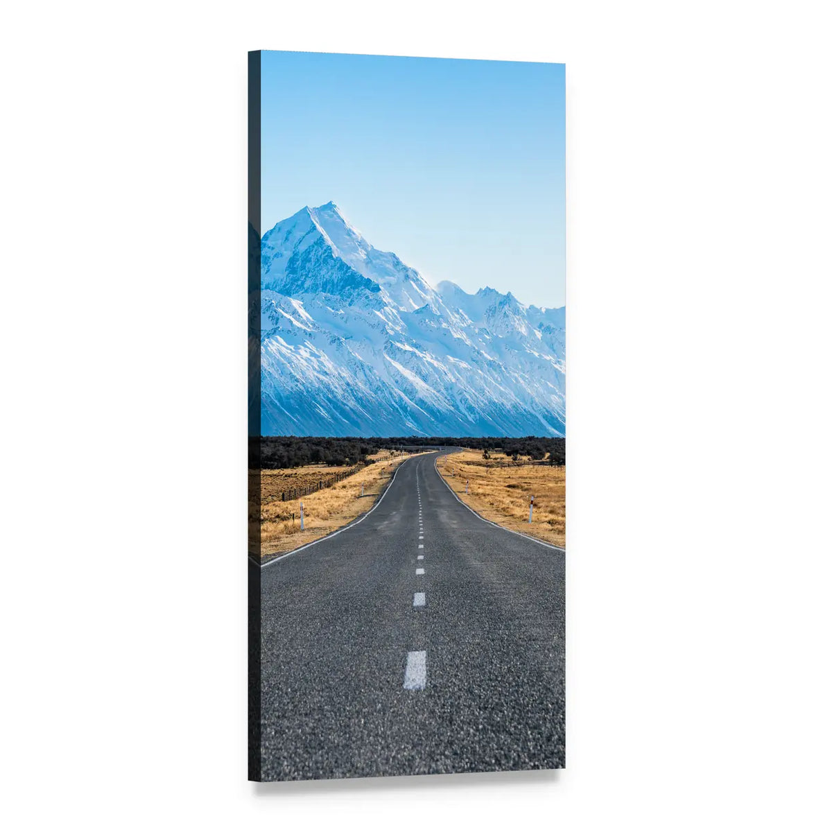Road to the Mountain Vertical Canvas Wall Art, 1 panel 1 Vertical layout gallery wrapped canvas set, angled product view