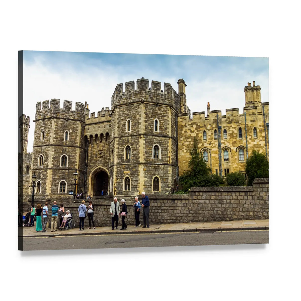 Medieval Windsor Castle Facade Canvas Wall Art, single panel gallery wrapped canvas, angled product view