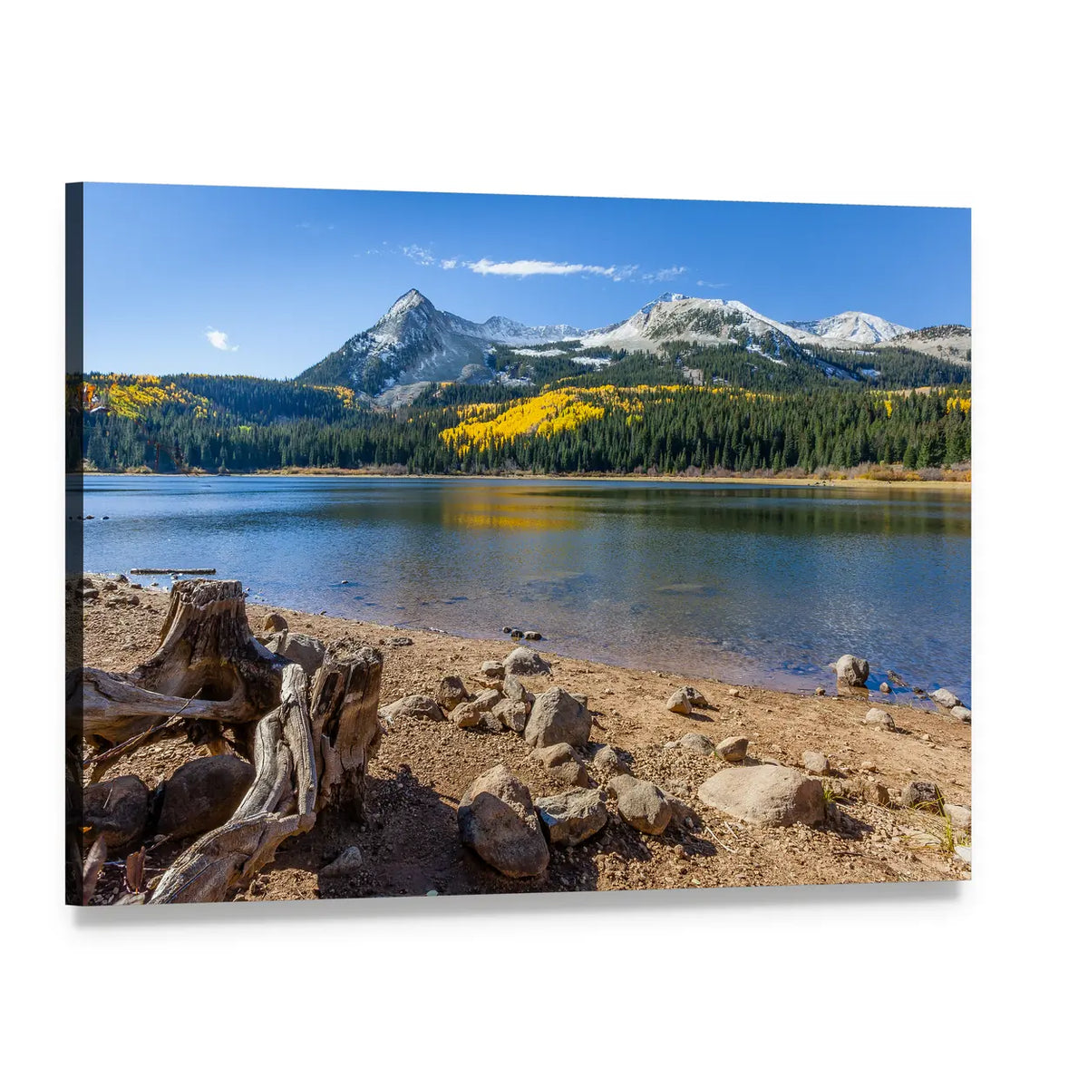 Lost Lake at Kebler Pass Canvas Wall Art, single panel gallery wrapped canvas, angled product view