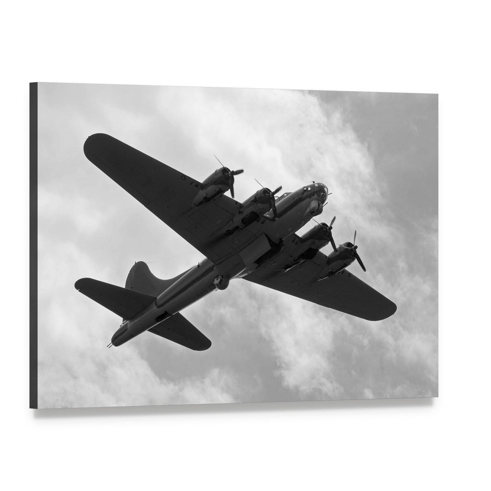 World War Ii Heavy Bomber on a Mission Canvas Wall Art, single panel gallery wrapped canvas, angled product view