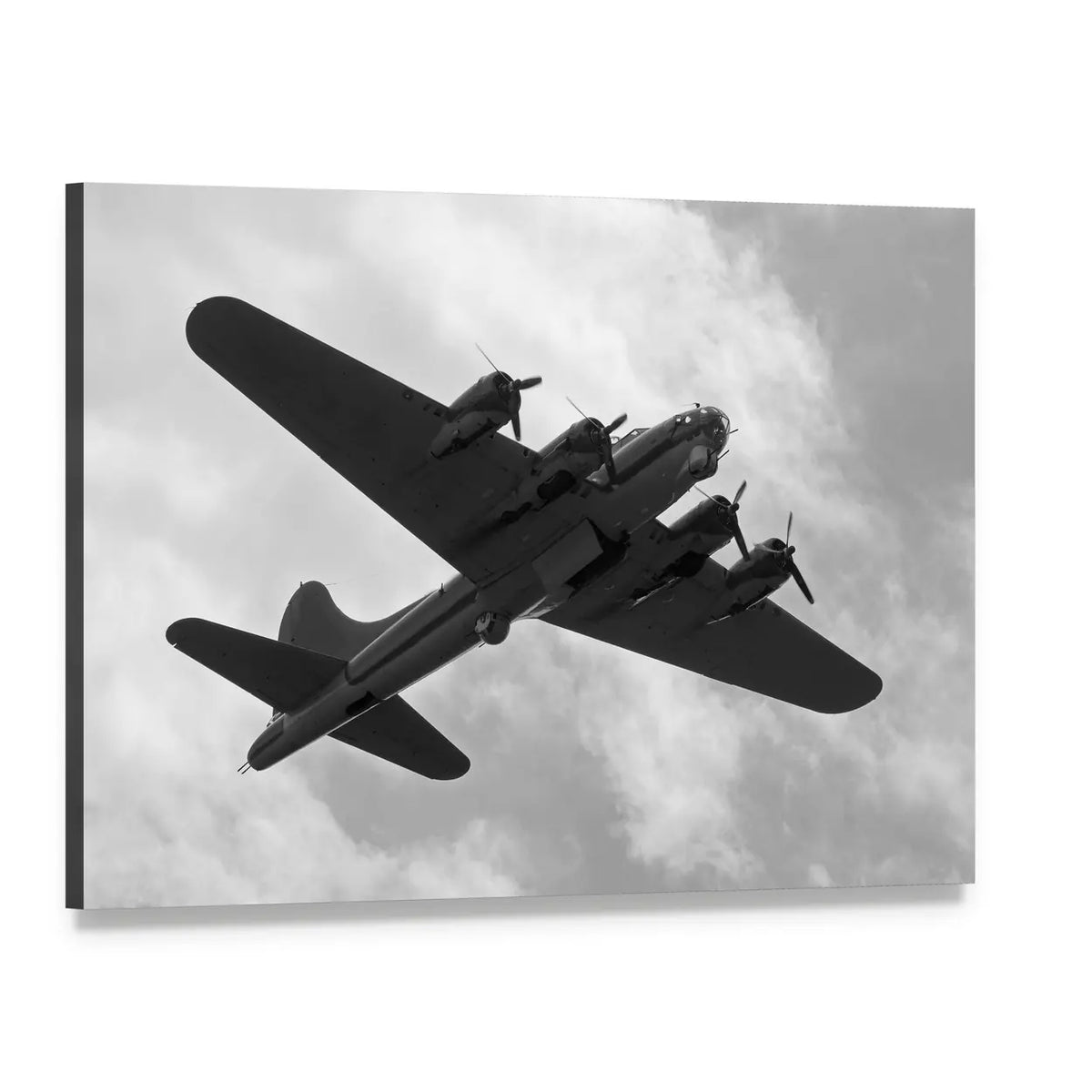 Wwii B-17 Flying Fortress Bomber Canvas Wall Art, single panel gallery wrapped canvas, angled product view