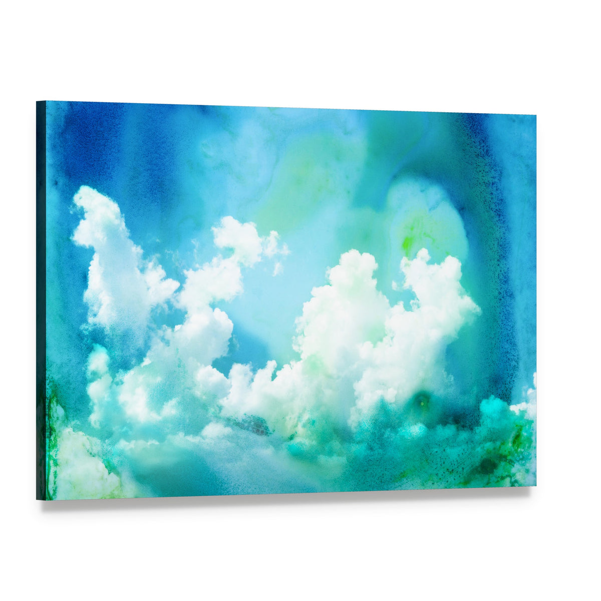 Watercolor Abstract Sky Illustration Canvas Wall Art, single panel gallery wrapped canvas, angled product view