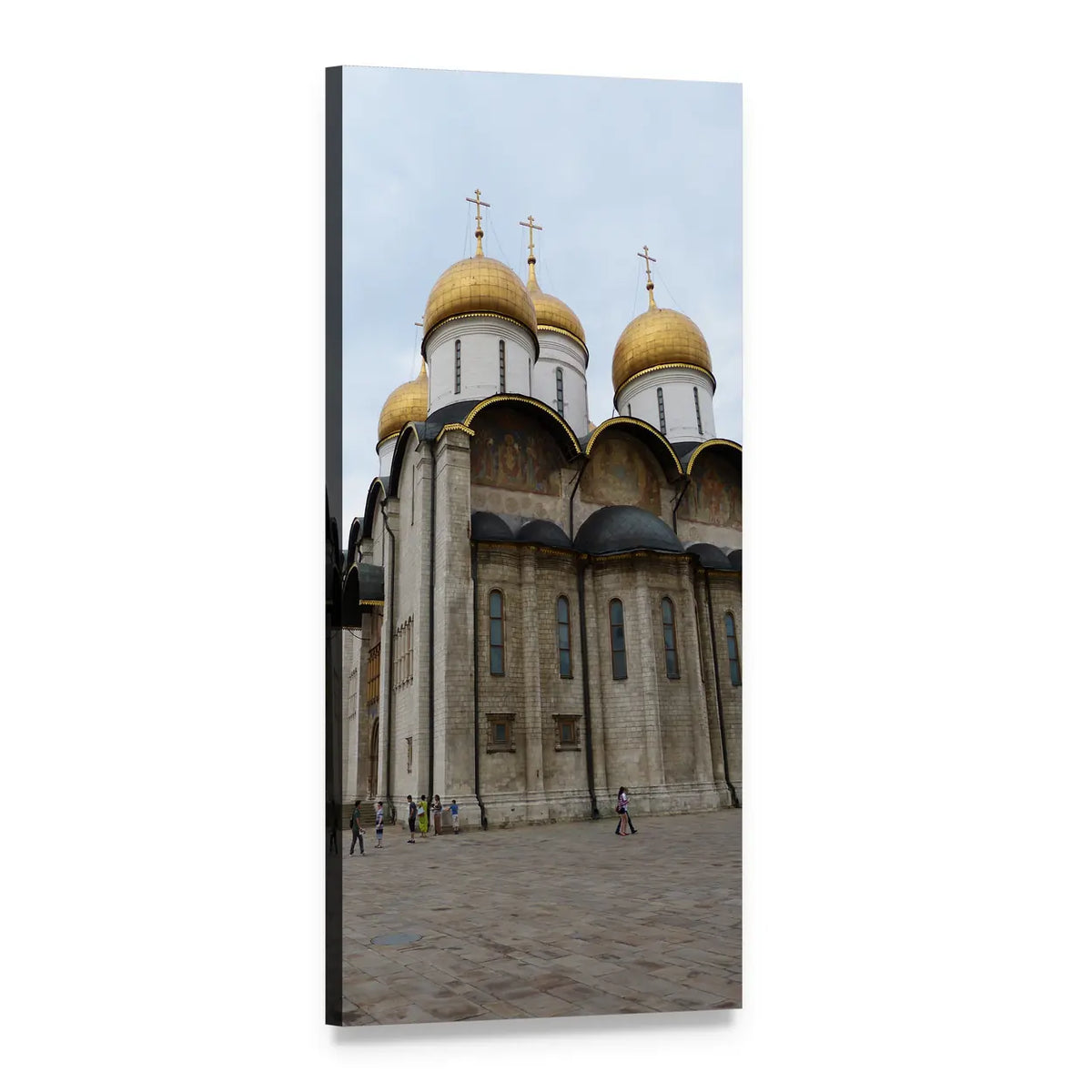 Kremlin Cathedral with Golden Domes Vertical Canvas Wall Art, 1 panel 1 Vertical layout gallery wrapped canvas set, angled product view