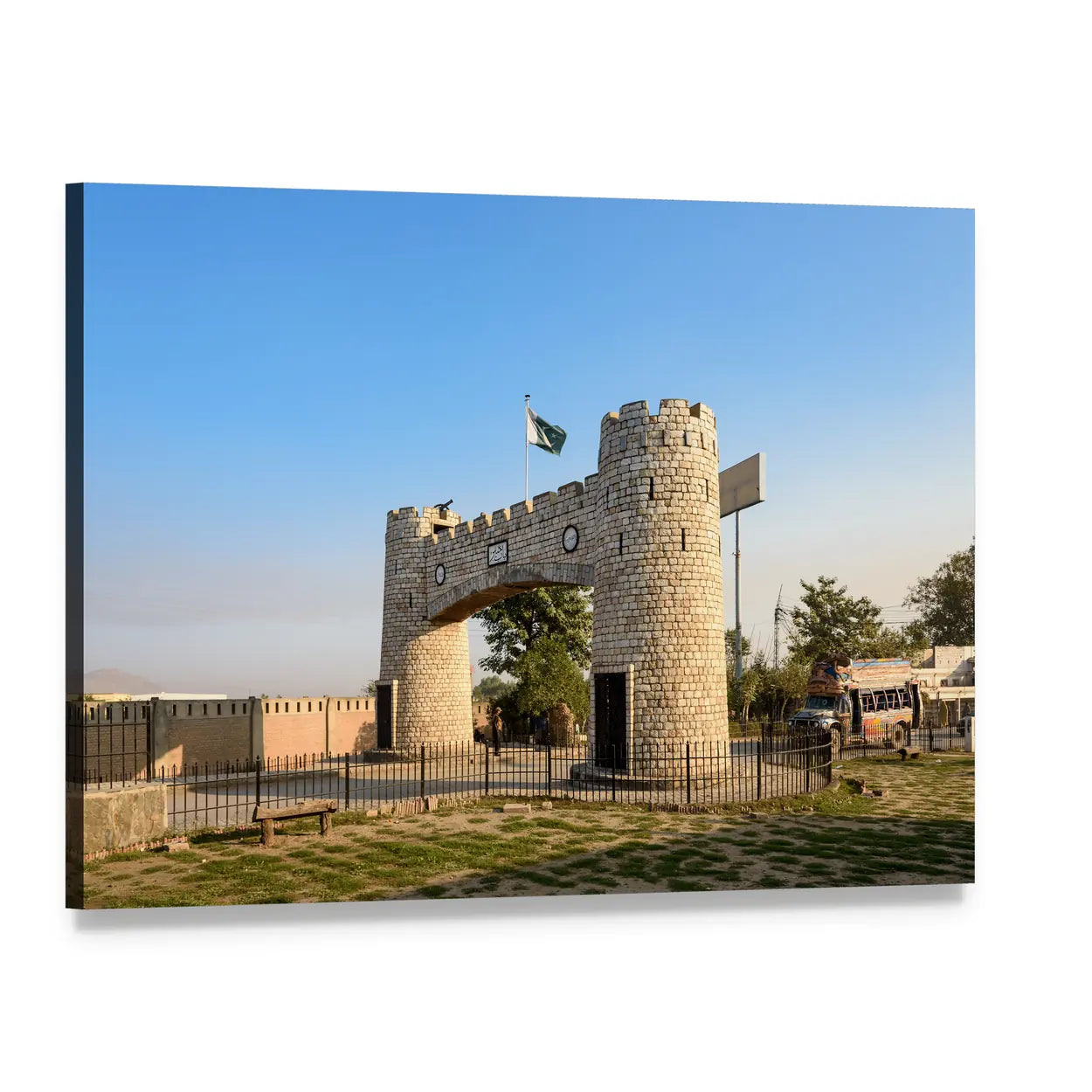 Bab-e-khyber Gateway, Pakistan Canvas Wall Art, single panel gallery wrapped canvas, angled product view
