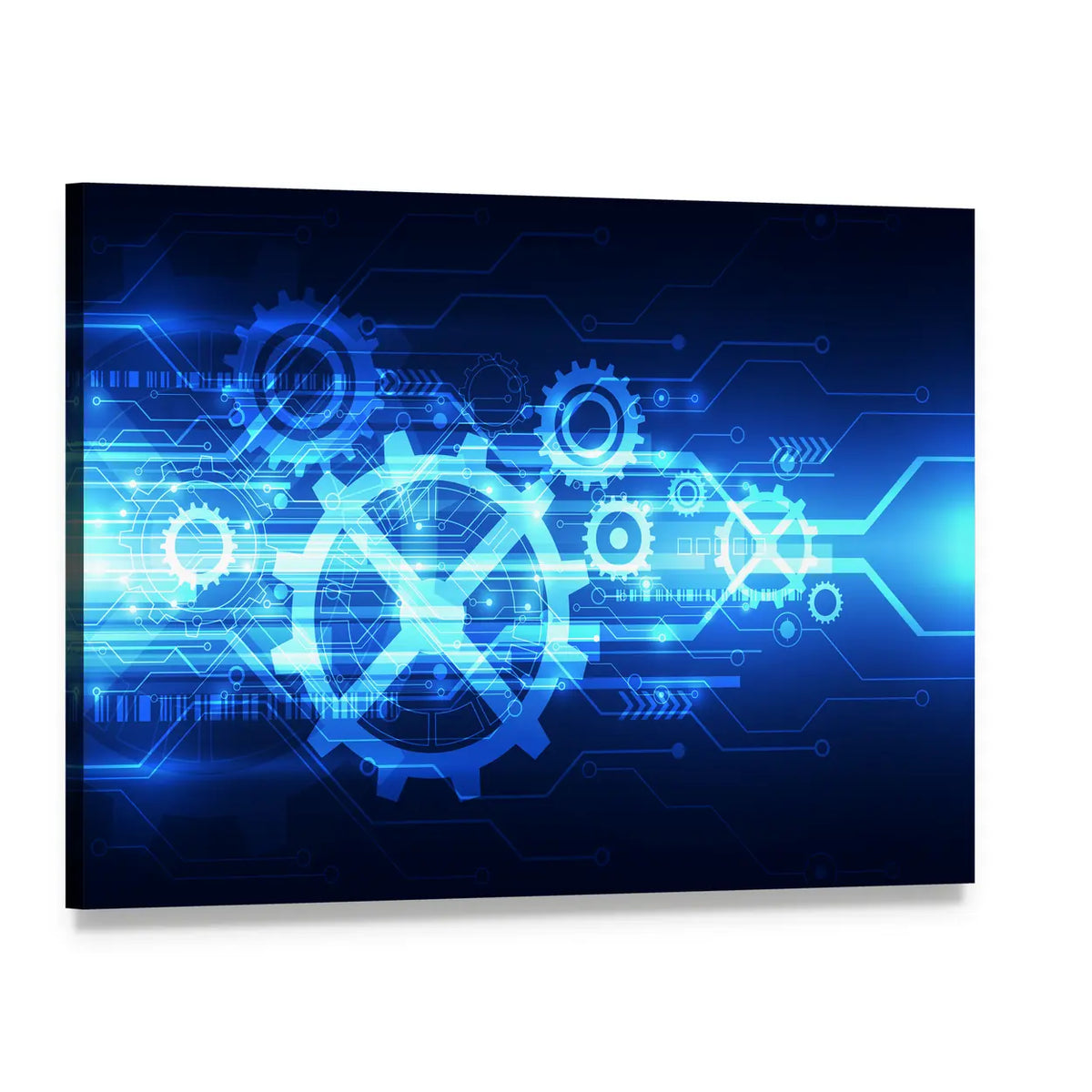 Engineering Future Technology Canvas Wall Art, single panel gallery wrapped canvas, angled product view