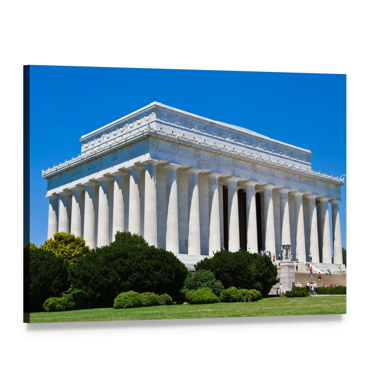 Lincoln Memorial in Washington Dc Canvas Wall Art, single panel gallery wrapped canvas, angled product view