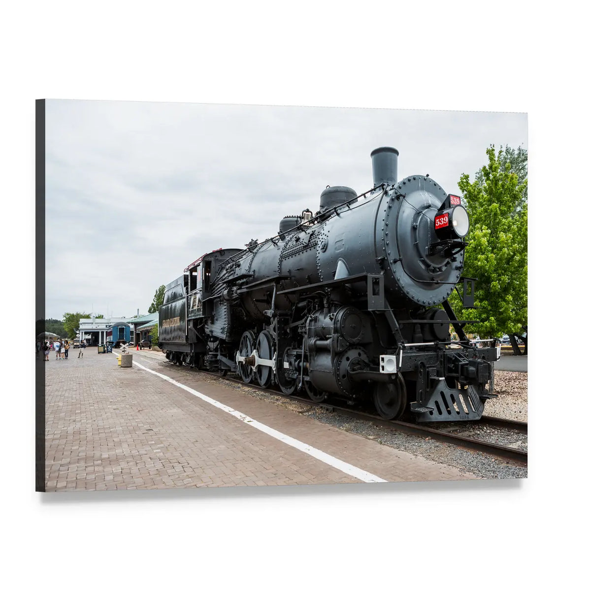 Southern Railway 630 Steam Locomotive Canvas Wall Art, single panel gallery wrapped canvas, angled product view