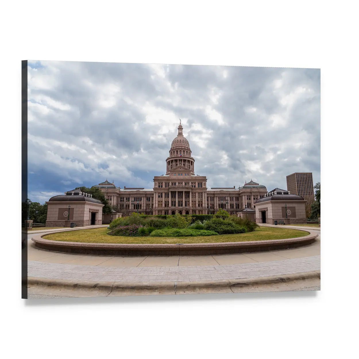Texas State Capitol Dome and Columns Canvas Wall Art, single panel gallery wrapped canvas, angled product view