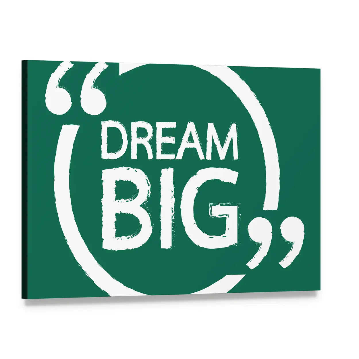 Dream Big Typography Print Canvas Wall Art, single panel gallery wrapped canvas, angled product view