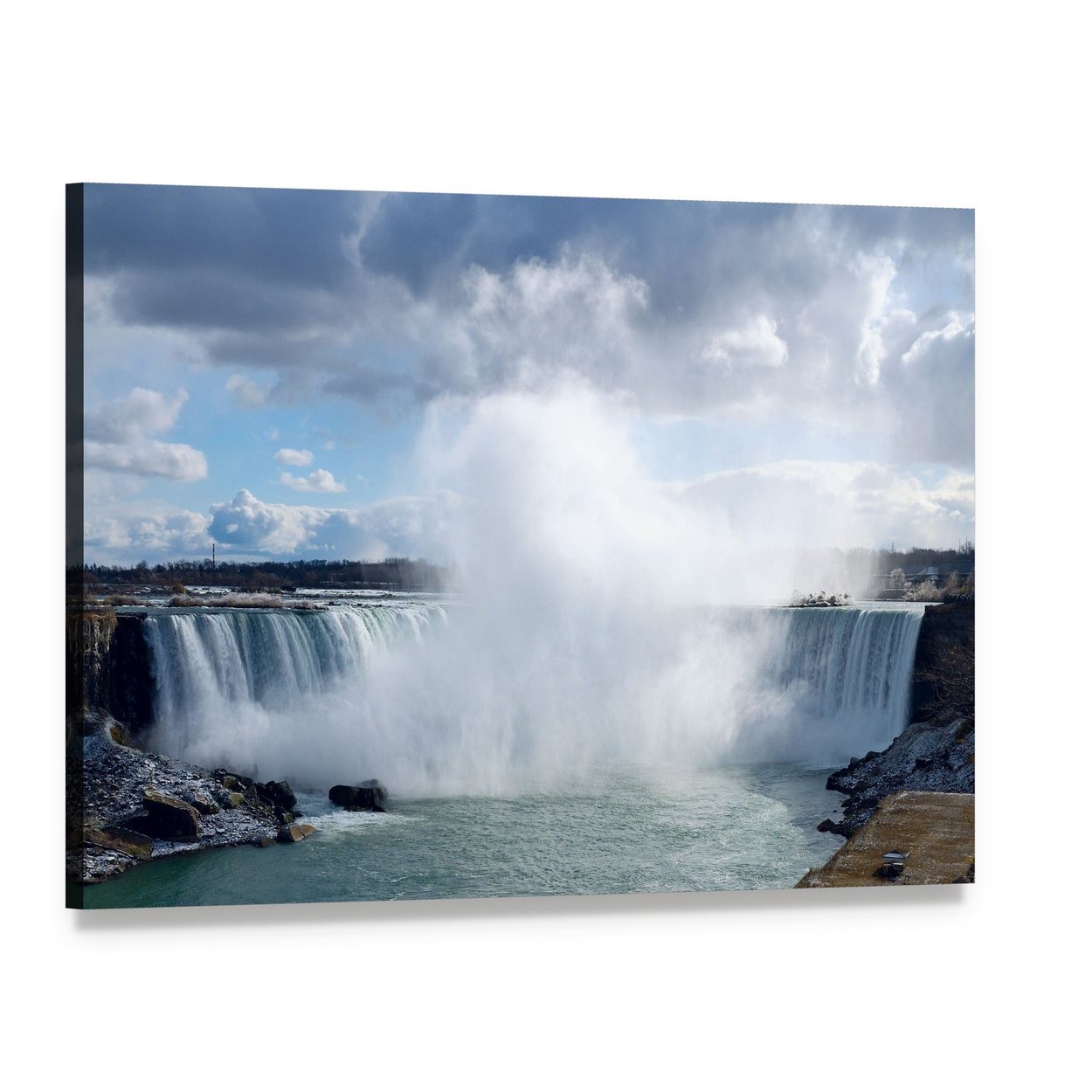 Niagara Falls from Canadian Bank Canvas Wall Art, single panel gallery wrapped canvas, angled product view