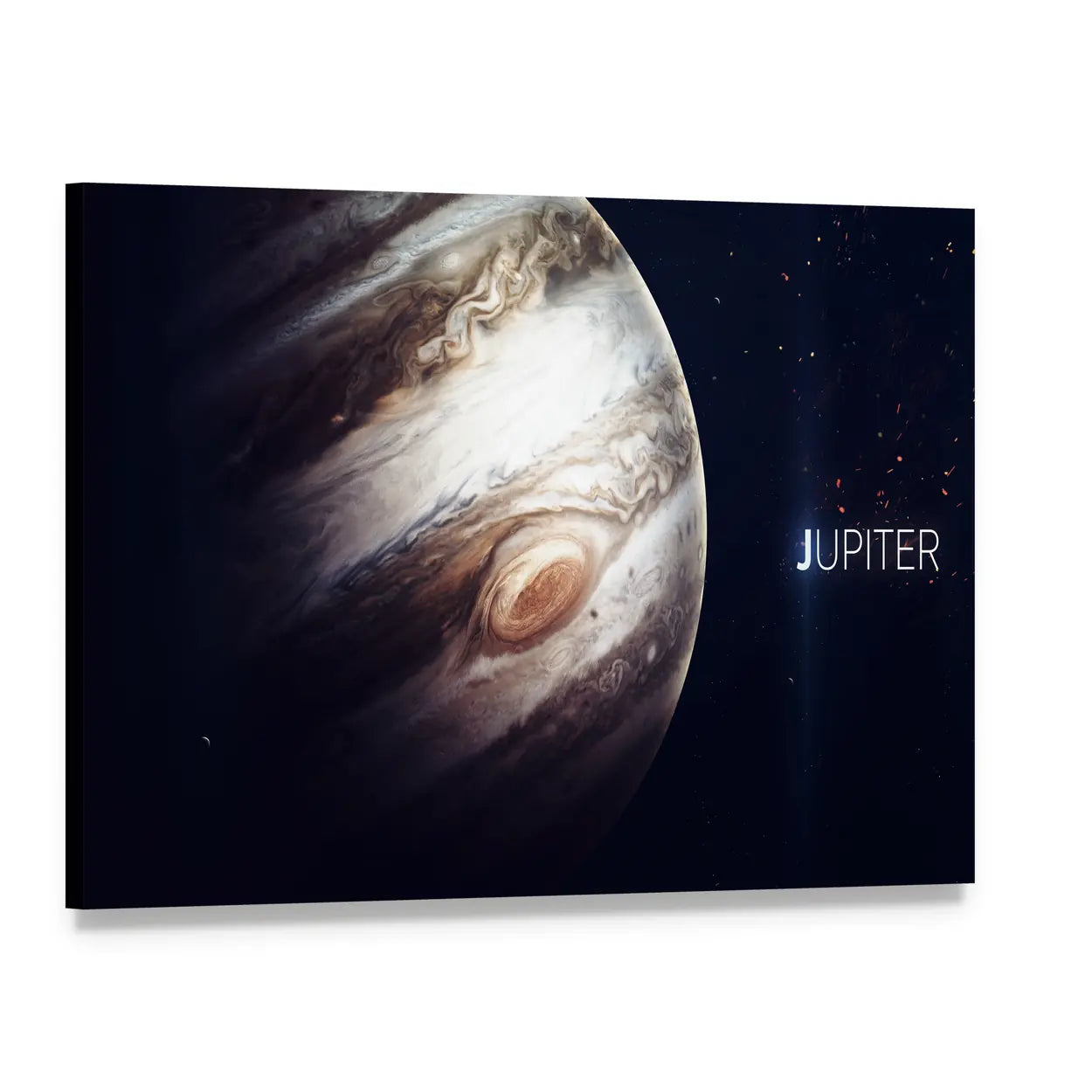 Jupiter Great Red Spot Canvas Wall Art, single panel gallery wrapped canvas, angled product view