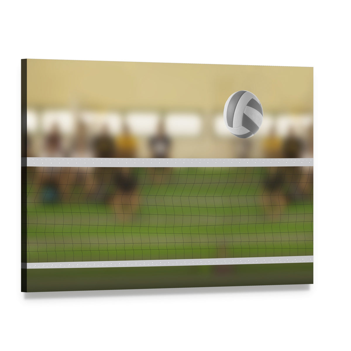Volleyball Court with Ball Canvas Wall Art, single panel gallery wrapped canvas, angled product view