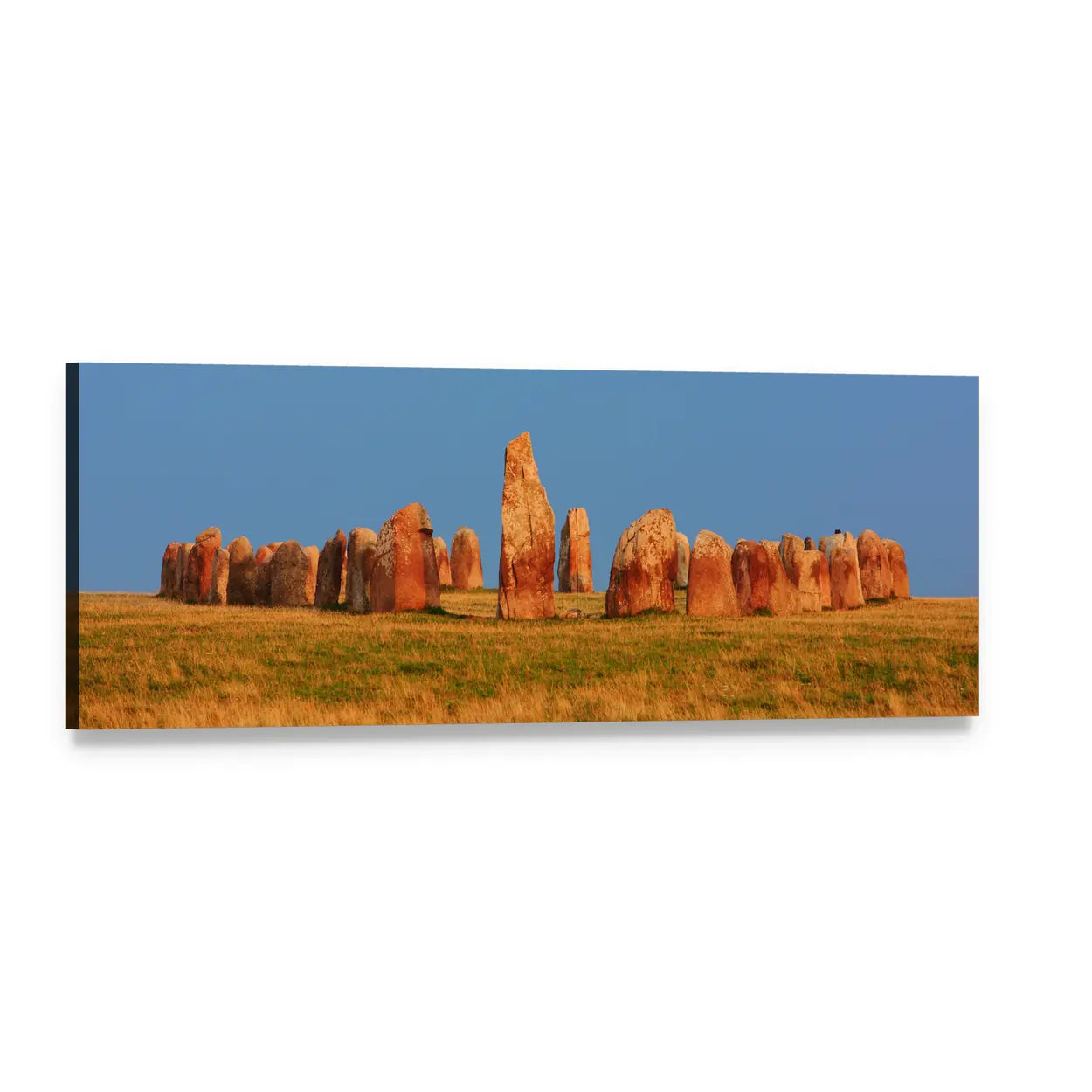 Ale Stones in Sweden Panoramic Canvas Wall Art, single panel gallery wrapped canvas, angled product view