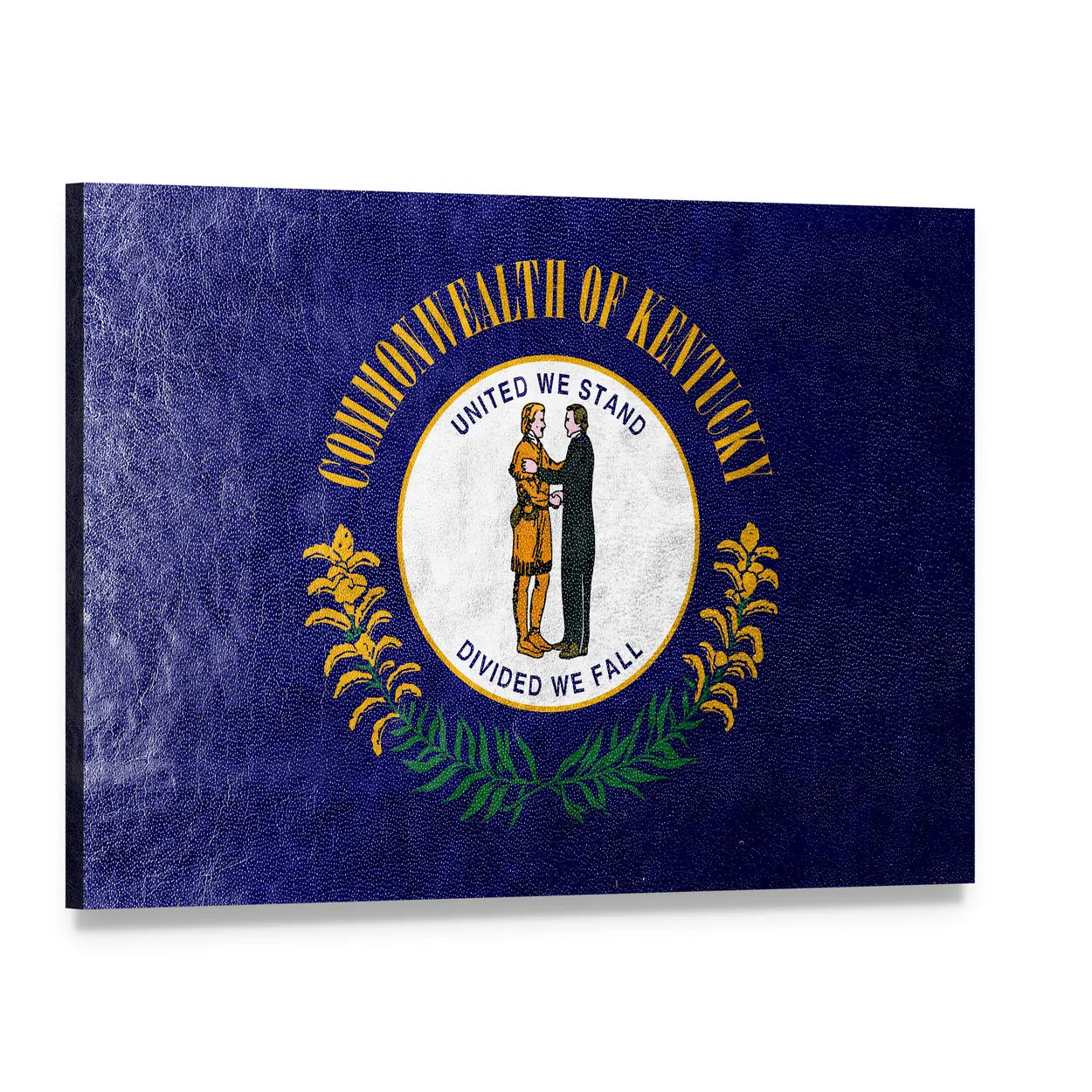Commonwealth of Kentucky Flag Canvas Wall Art, single panel gallery wrapped canvas, angled product view