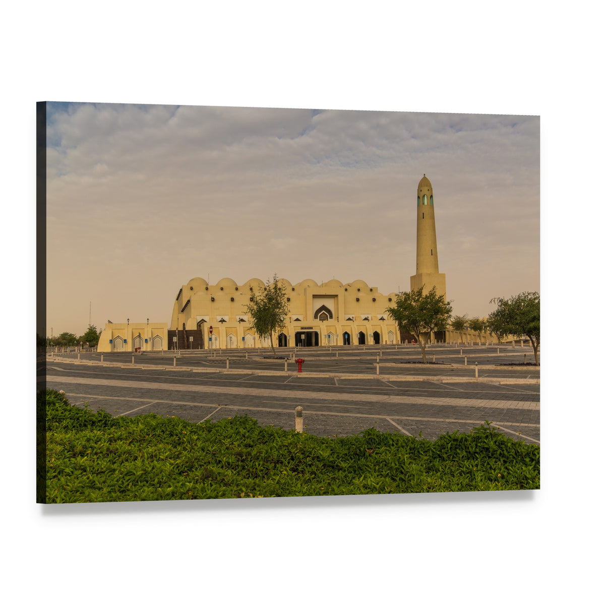 National Mosque in Doha Canvas Wall Art, single panel gallery wrapped canvas, angled product view