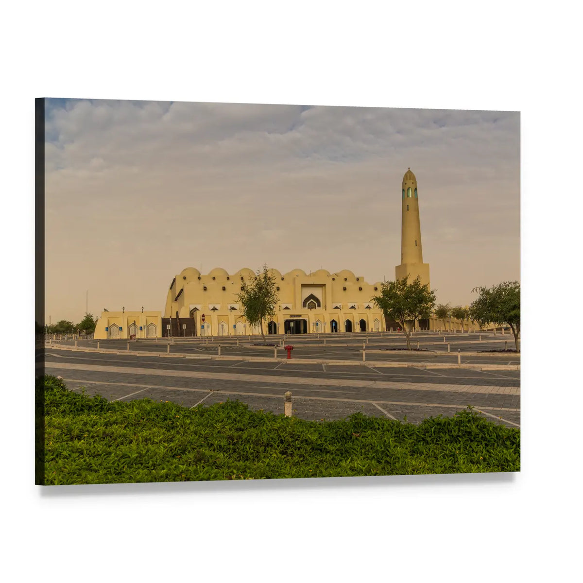 National Mosque in Doha Canvas Wall Art, single panel gallery wrapped canvas, angled product view