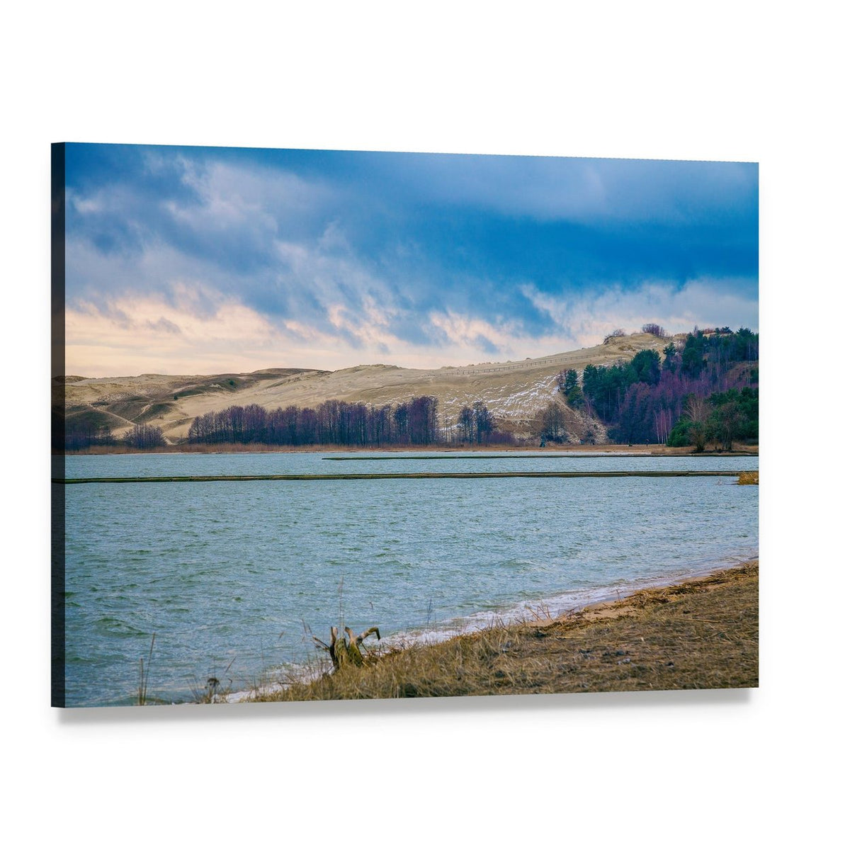Winter View of Parnidis Dune Canvas Wall Art, single panel gallery wrapped canvas, angled product view