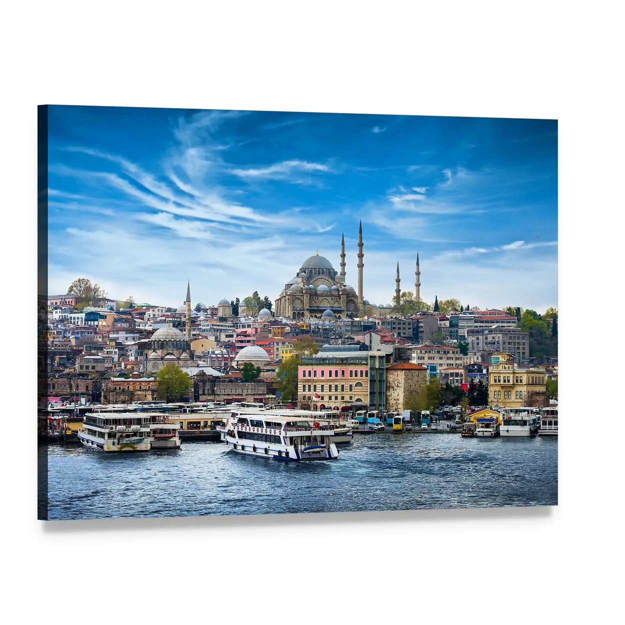 Istanbul The Capital Of Turkey Canvas Wall Art, single panel gallery wrapped canvas, angled product view