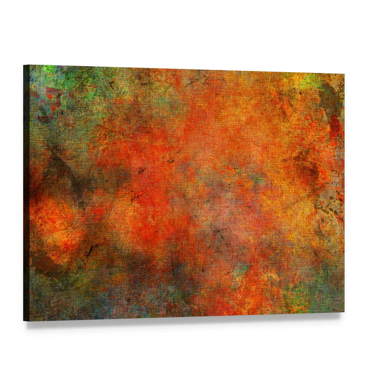 Textured Autumn Color Fields Canvas Wall Art, single panel gallery wrapped canvas, angled product view