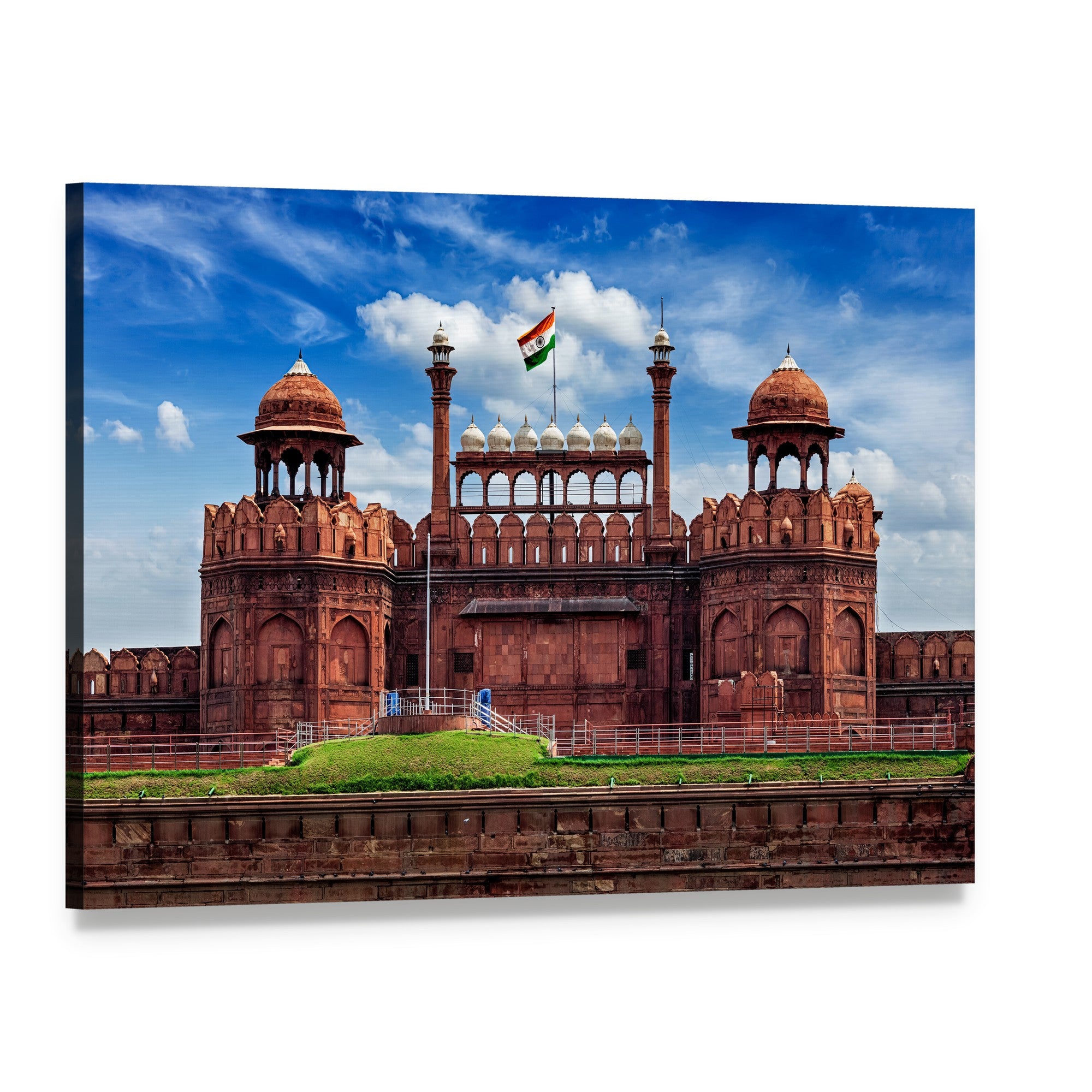 Lal Qila Red Fort, Delhi Canvas Wall Art, single panel gallery wrapped canvas, angled product view