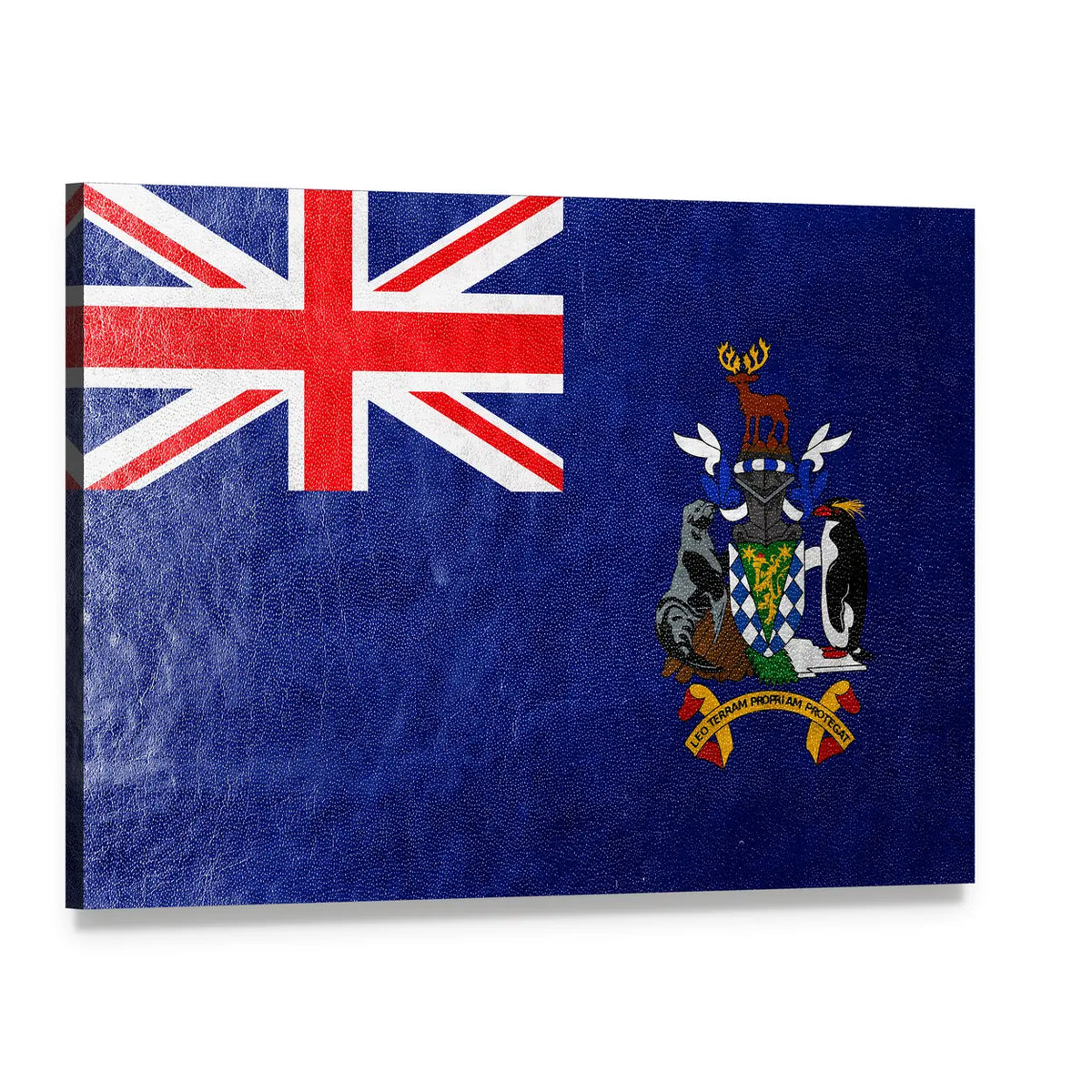 South Georgia and South Sandwich Islands Flag Canvas Wall Art, single panel gallery wrapped canvas, angled product view