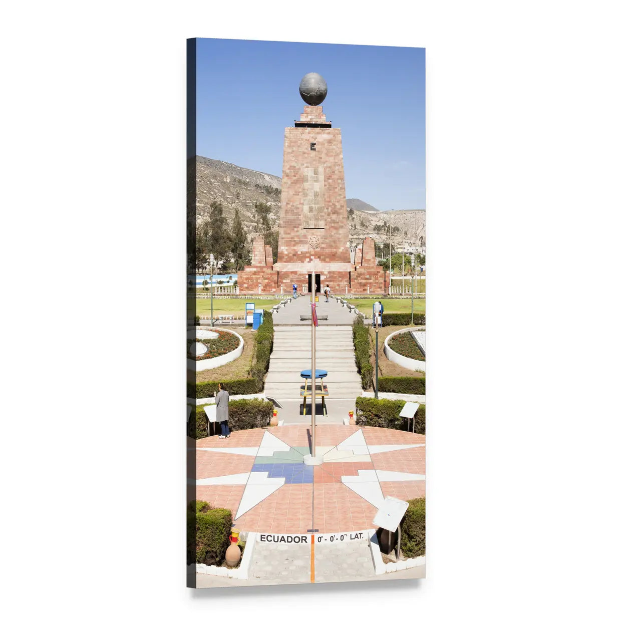 Mitad Del Mundo Monument, Ecuador Vertical Canvas Wall Art, 1 panel 1 Vertical layout gallery wrapped canvas set, angled product view