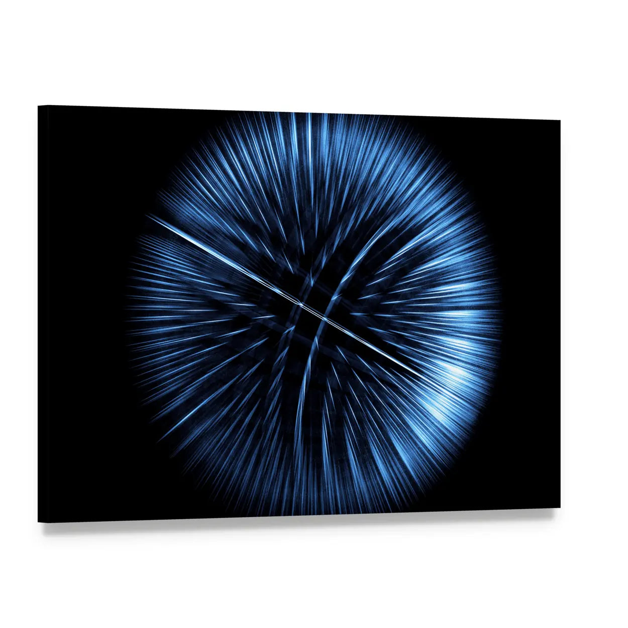 High-tech Glowing Globe Canvas Wall Art, single panel gallery wrapped canvas, angled product view
